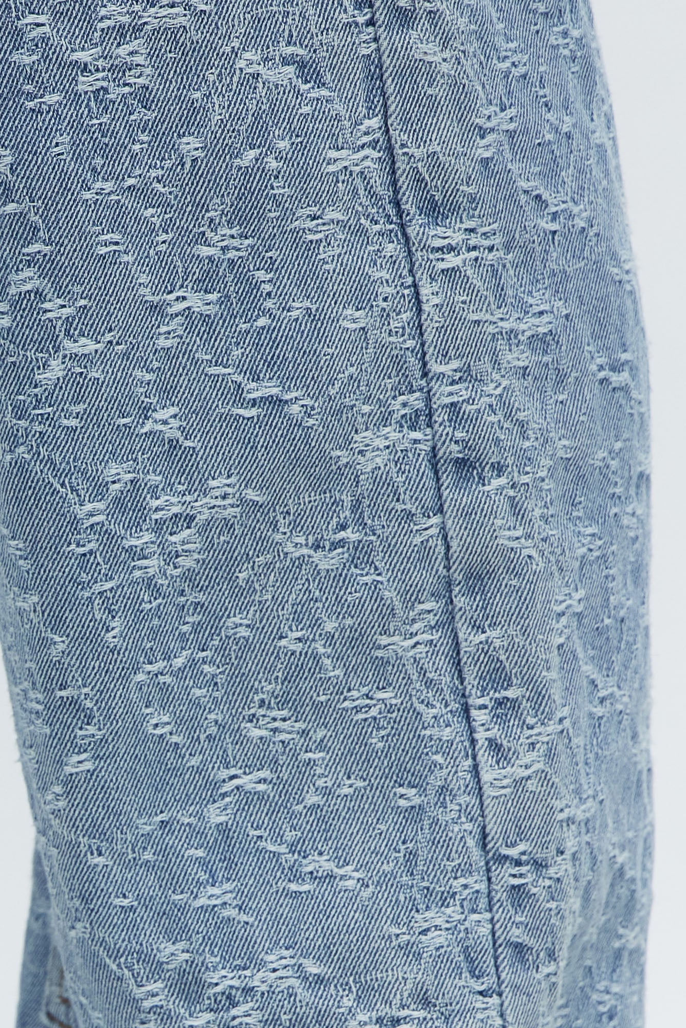 Stacked Slim Flare Frosty Jacquard Carpenter Jeans - Light Blue Wash