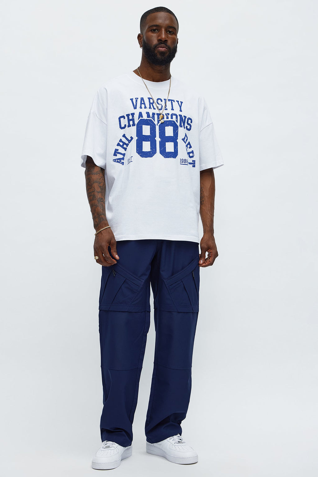 Varsity Champs 88 Oversized Short Sleeve Tee - White