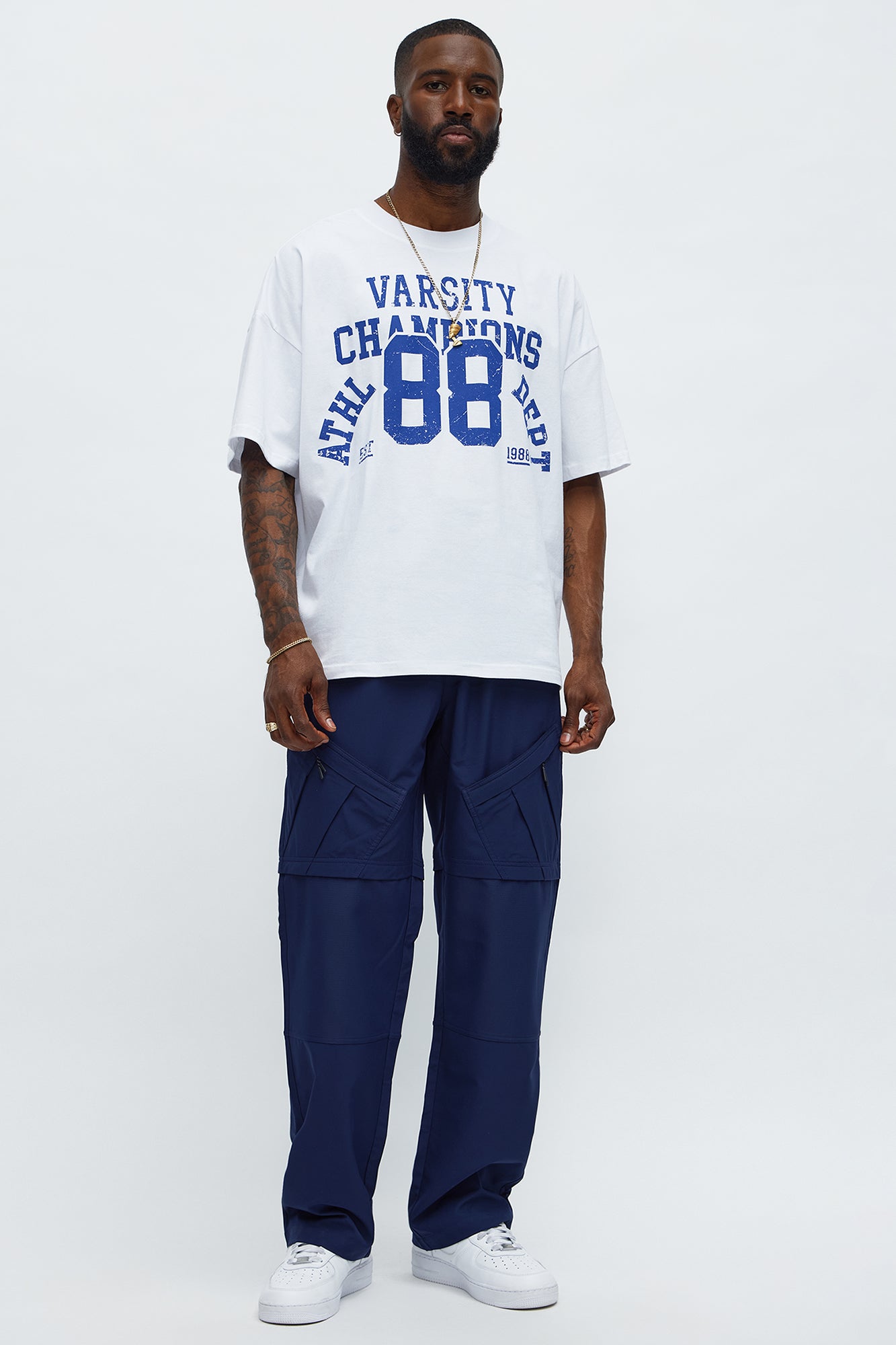 Varsity Champs 88 Oversized Short Sleeve Tee - White
