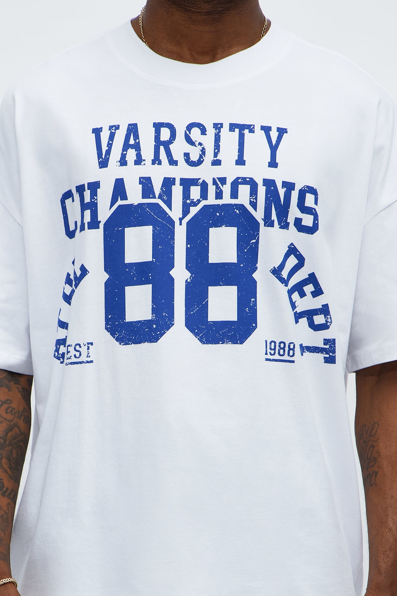 Varsity Champs 88 Oversized Short Sleeve Tee - White