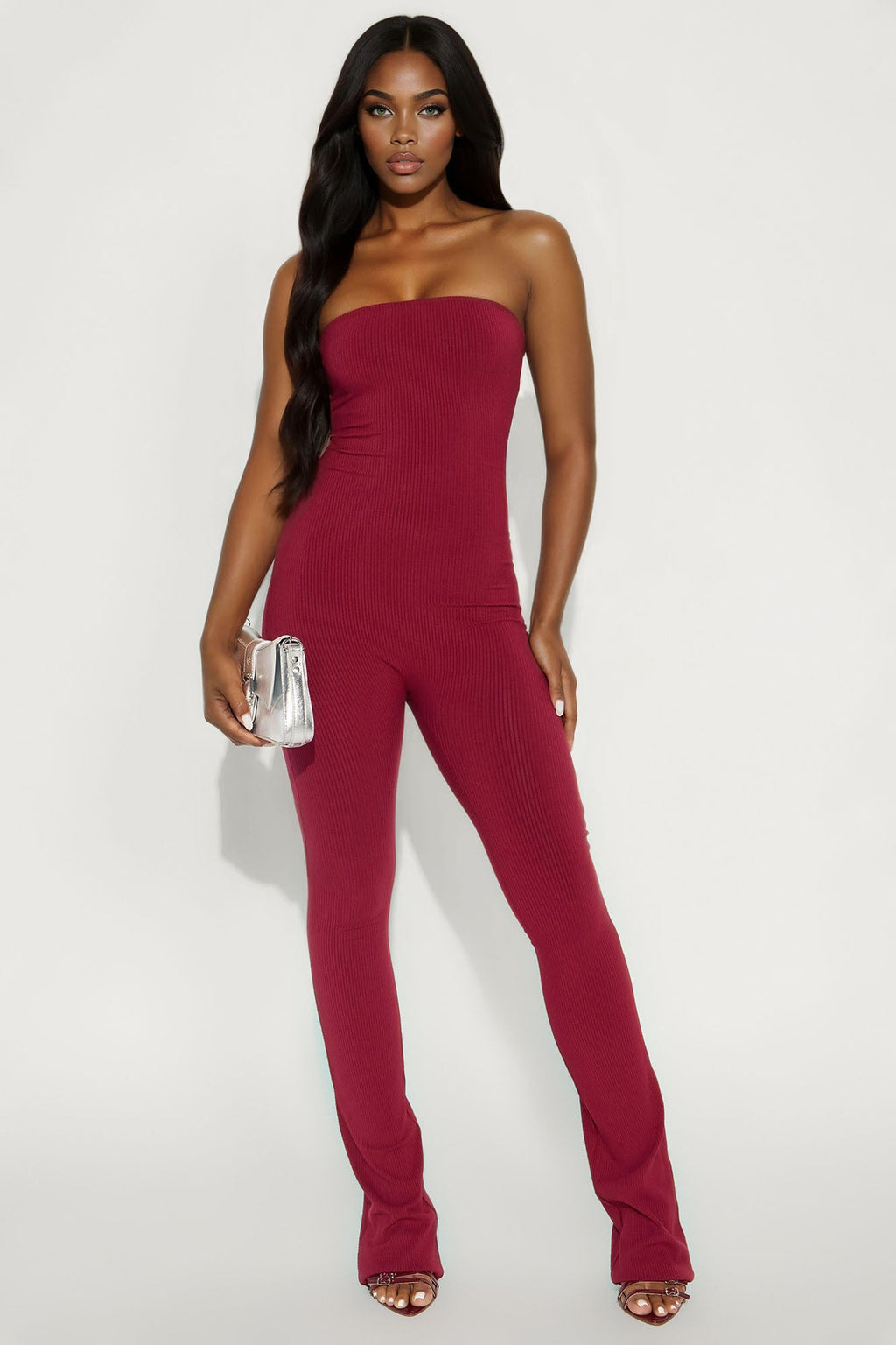 Alayna Snatched Jumpsuit - Burgundy
