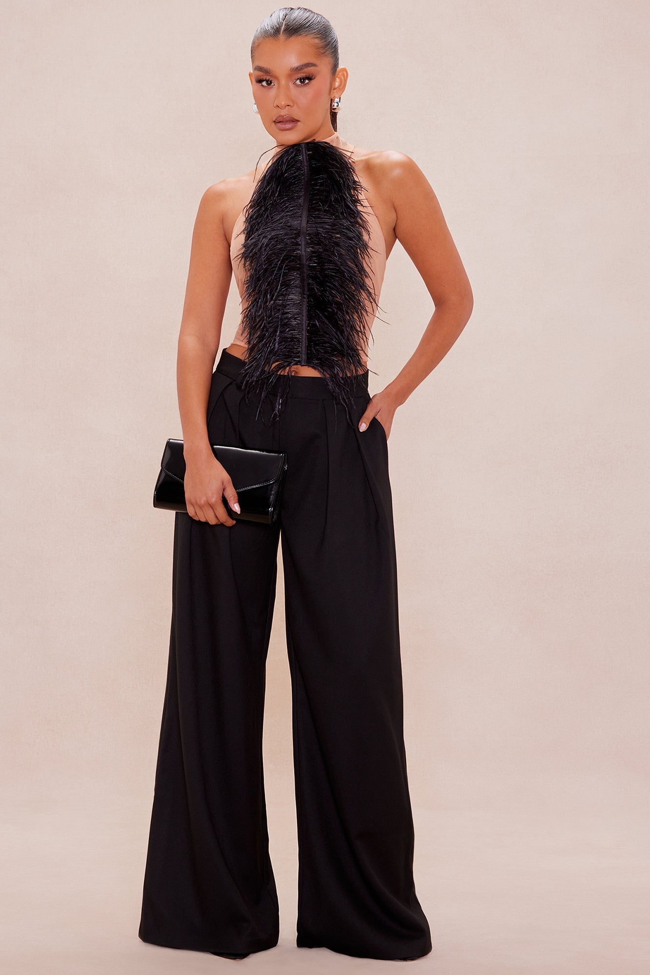 Fernanda Mesh Halter Top - Black