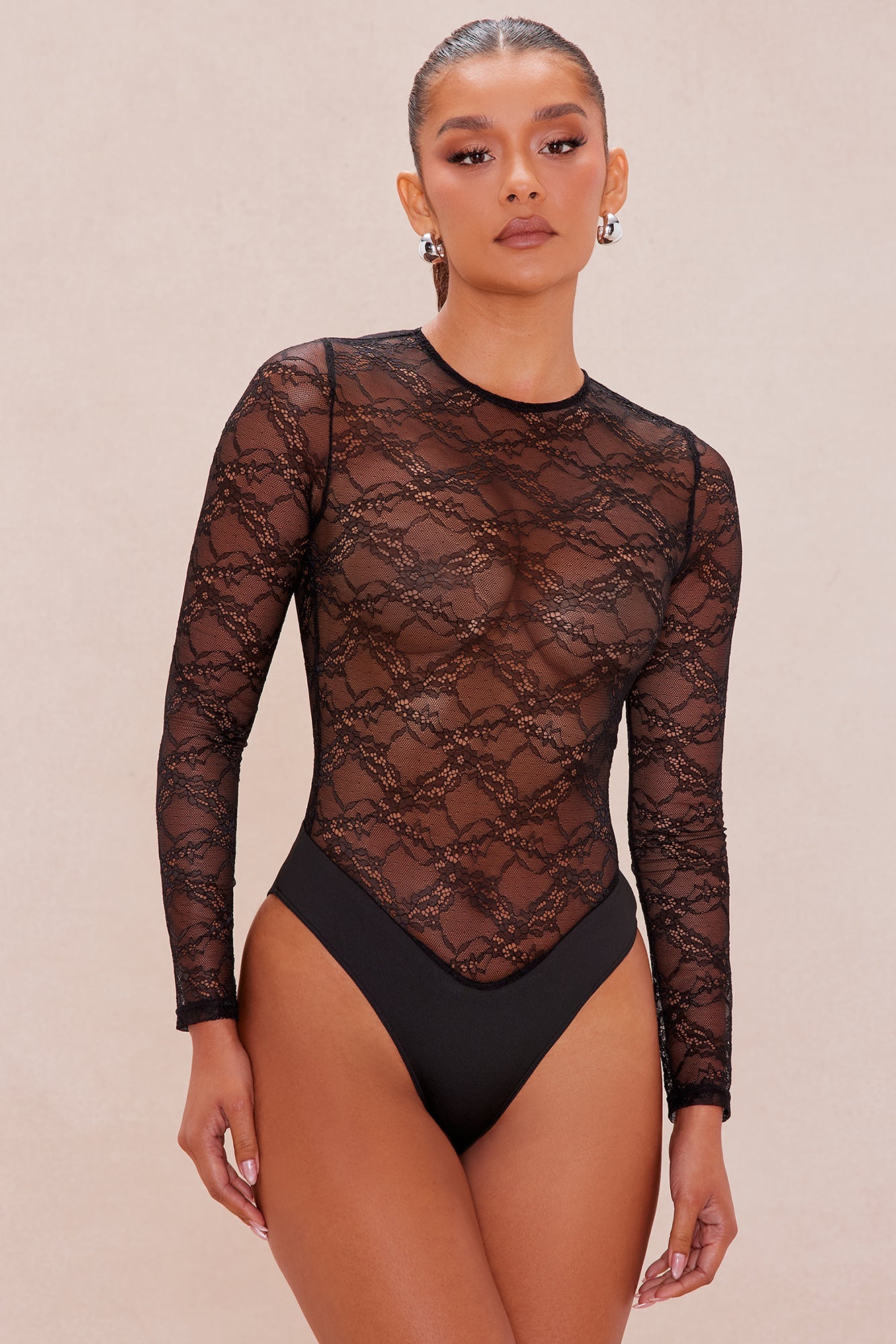 Bambi Feather Lace Short Set - Black