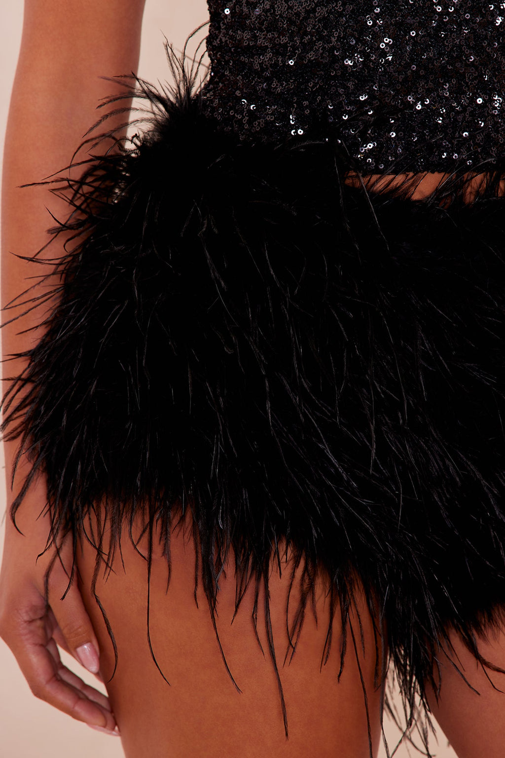 Katherine Feather Shorts - Black
