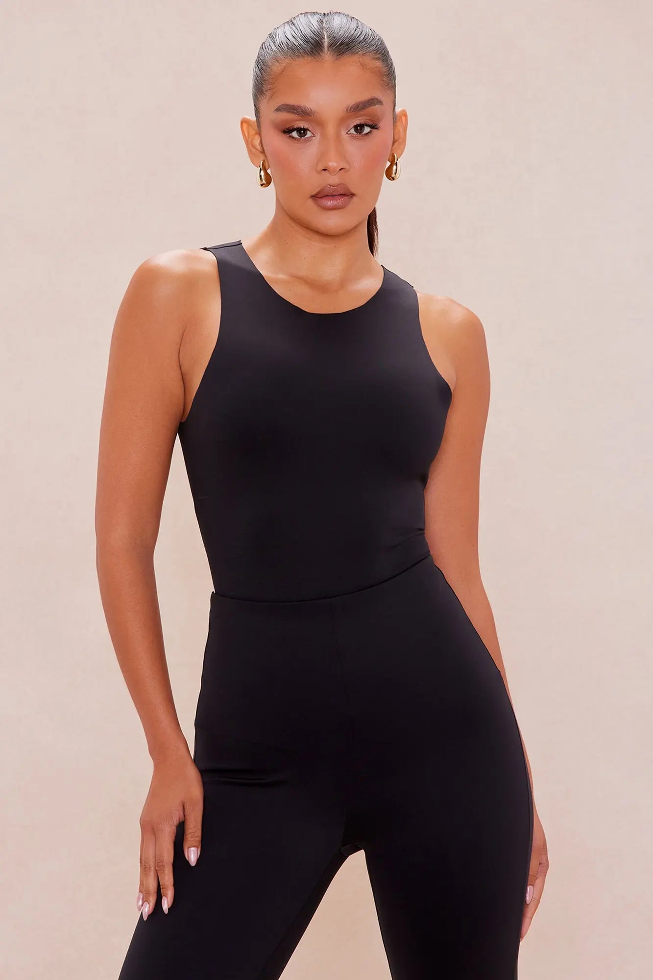 Azura Sleeveless Scuba Bodysuit - Black 