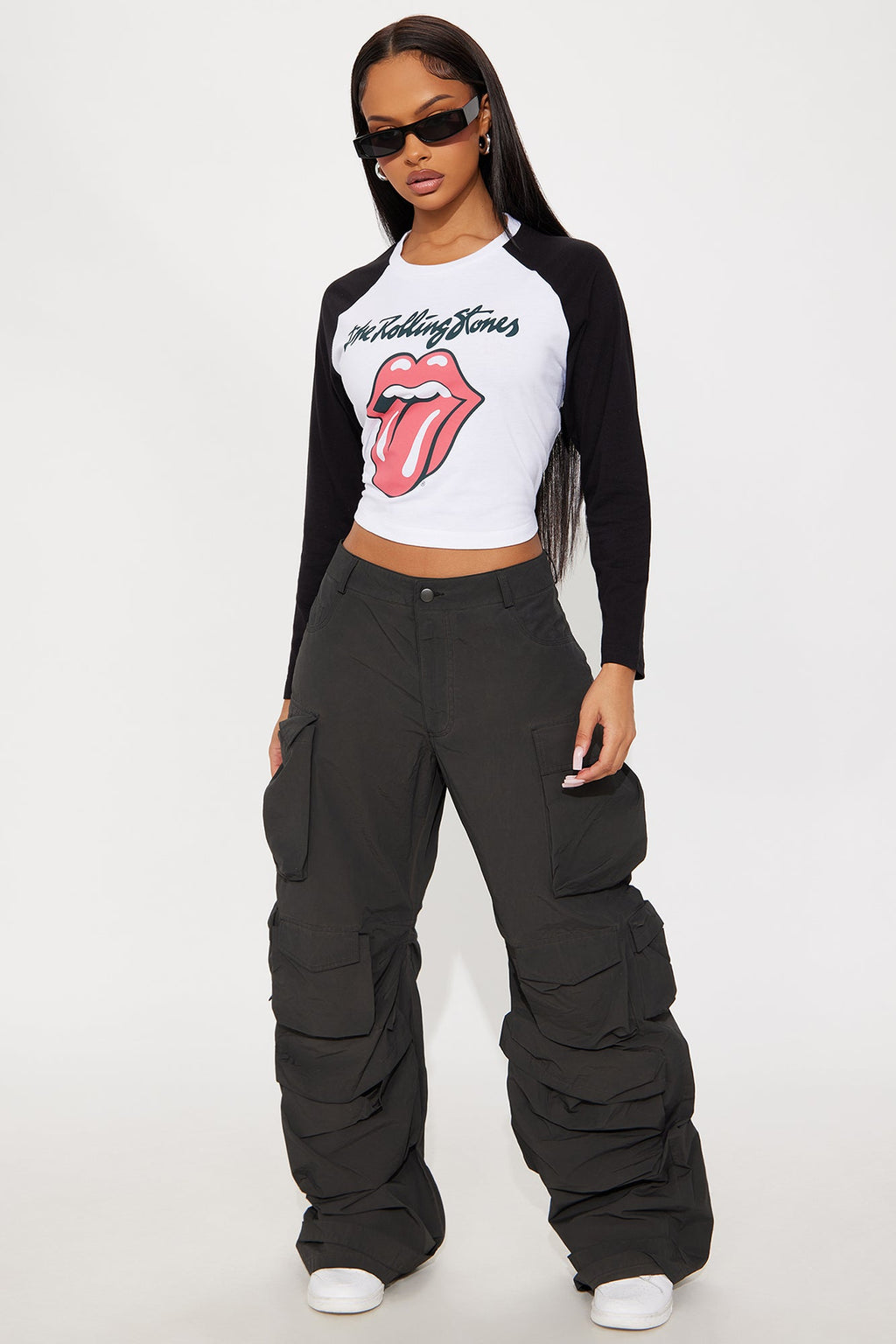 The Rolling Stones Long Sleeve Raglan - White