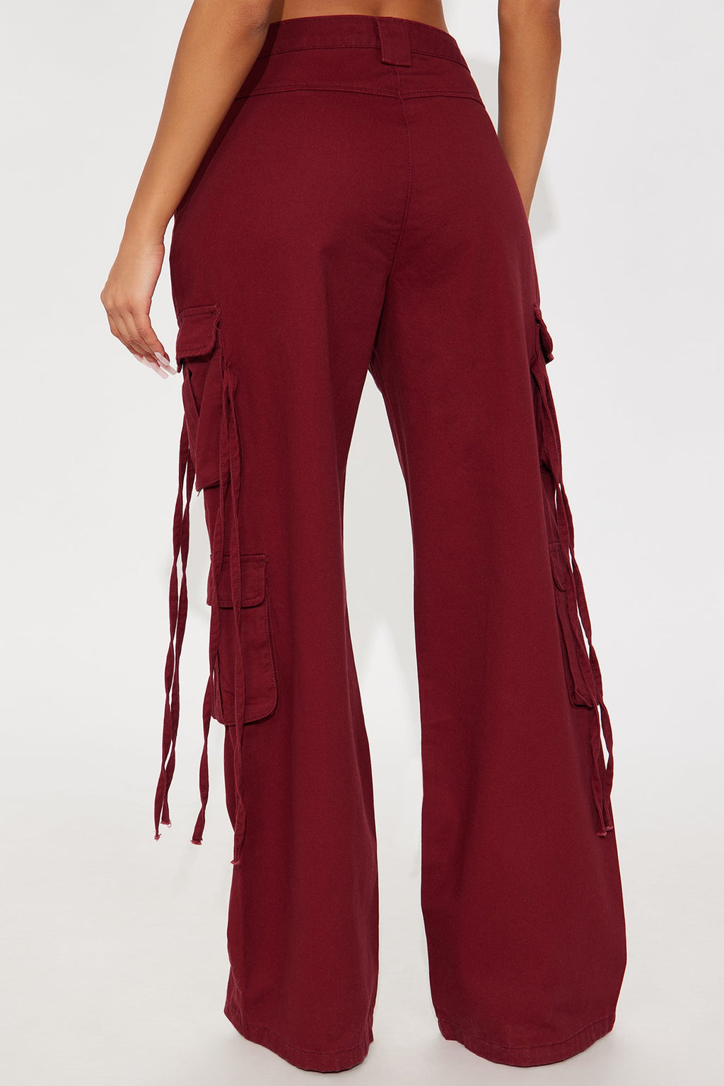 Golden Hour Wide Leg Cargo Pant - Burgundy