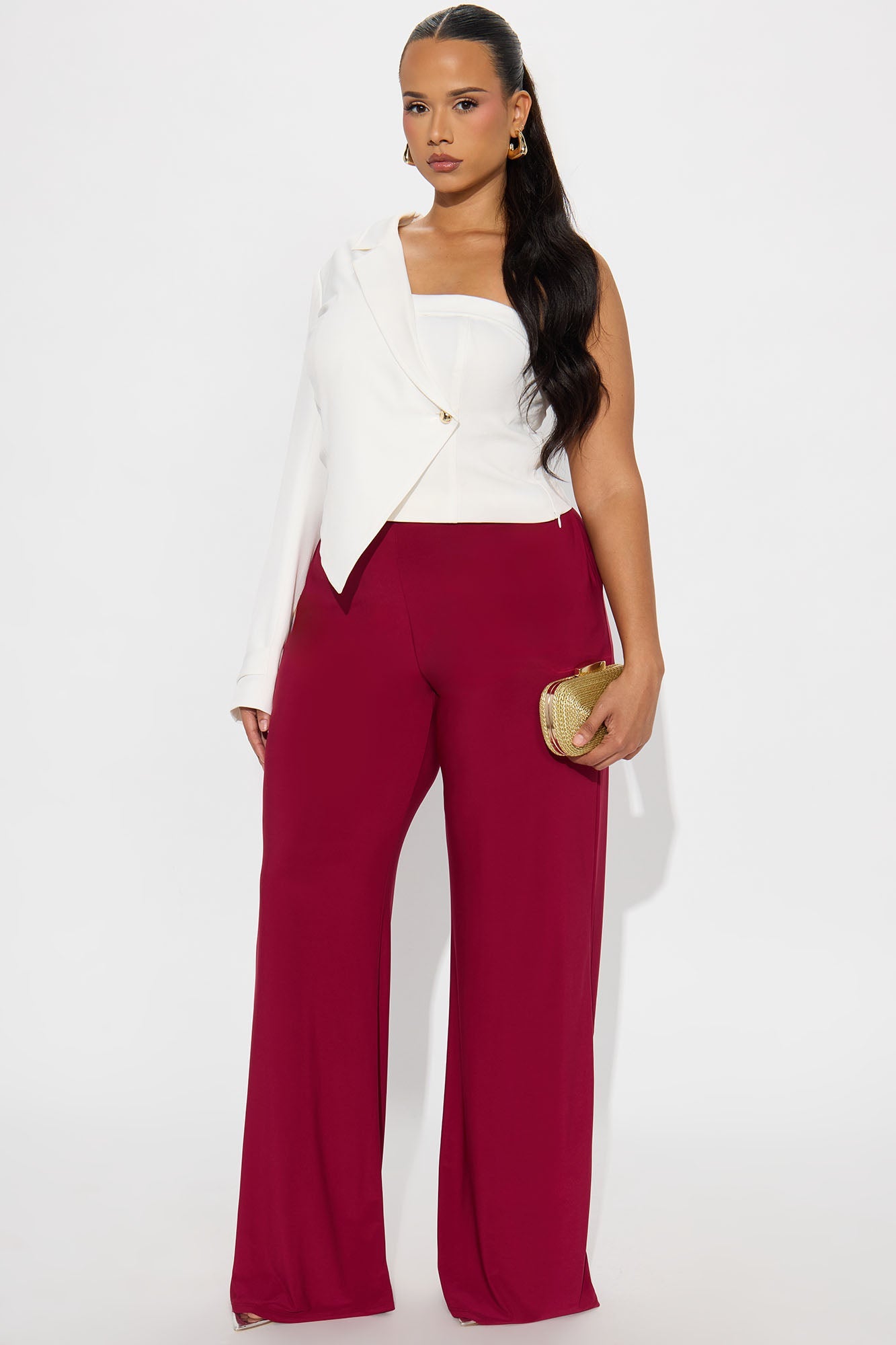 Promise Me Low Rise Wide Leg Travel Pant 33 - Raspberry