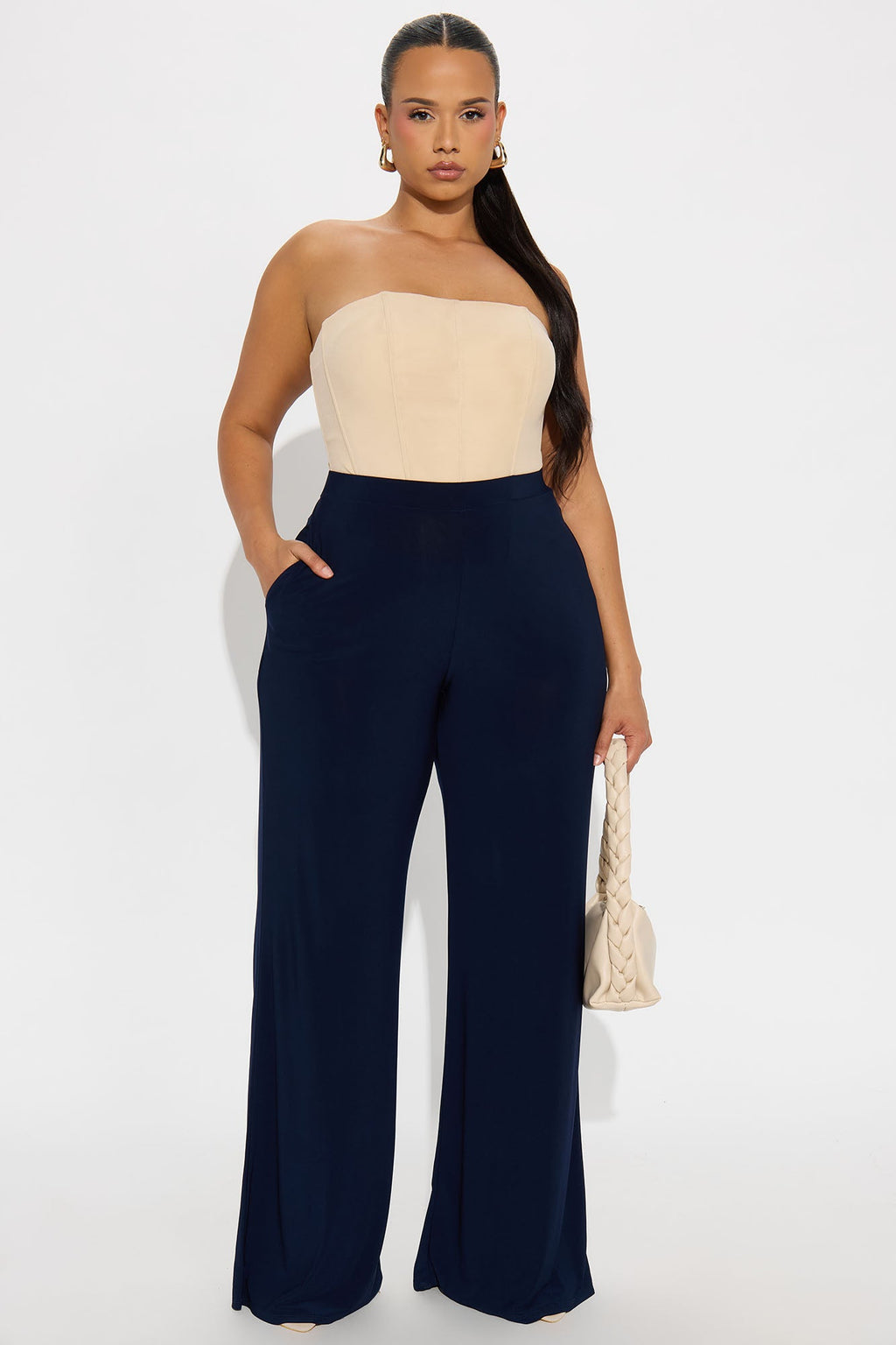 Promise Me Low Rise Wide Leg Travel Pant 33 - Navy