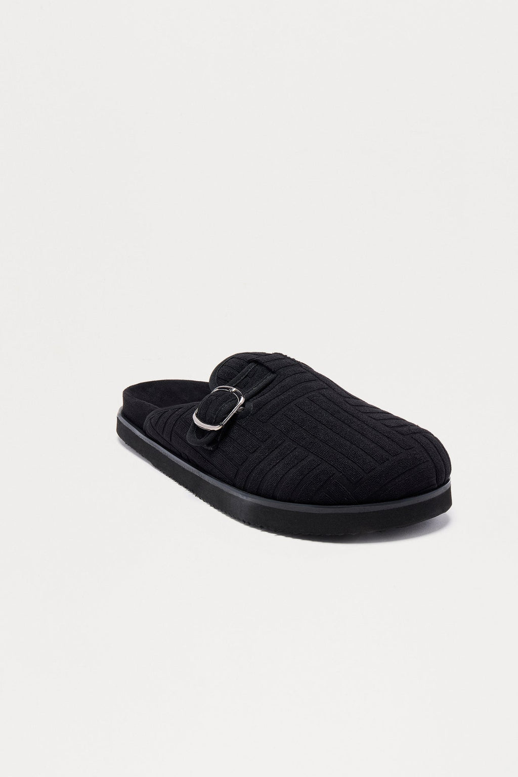 At The Chateau Terry Slip On Mule  - Black