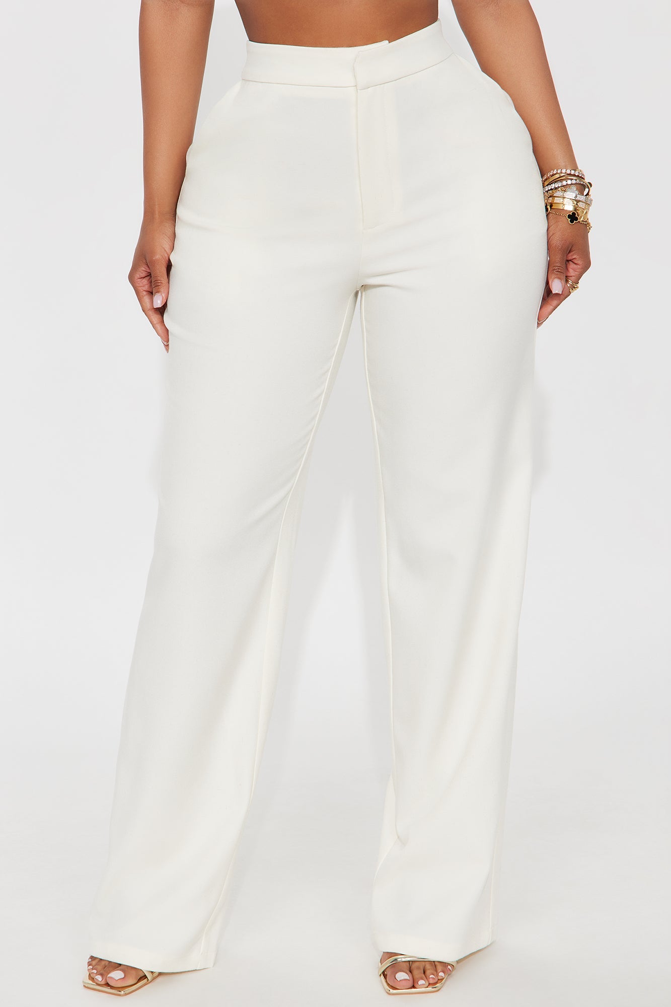 Alexandra High Rise Structured Twill Trouser - Ivory