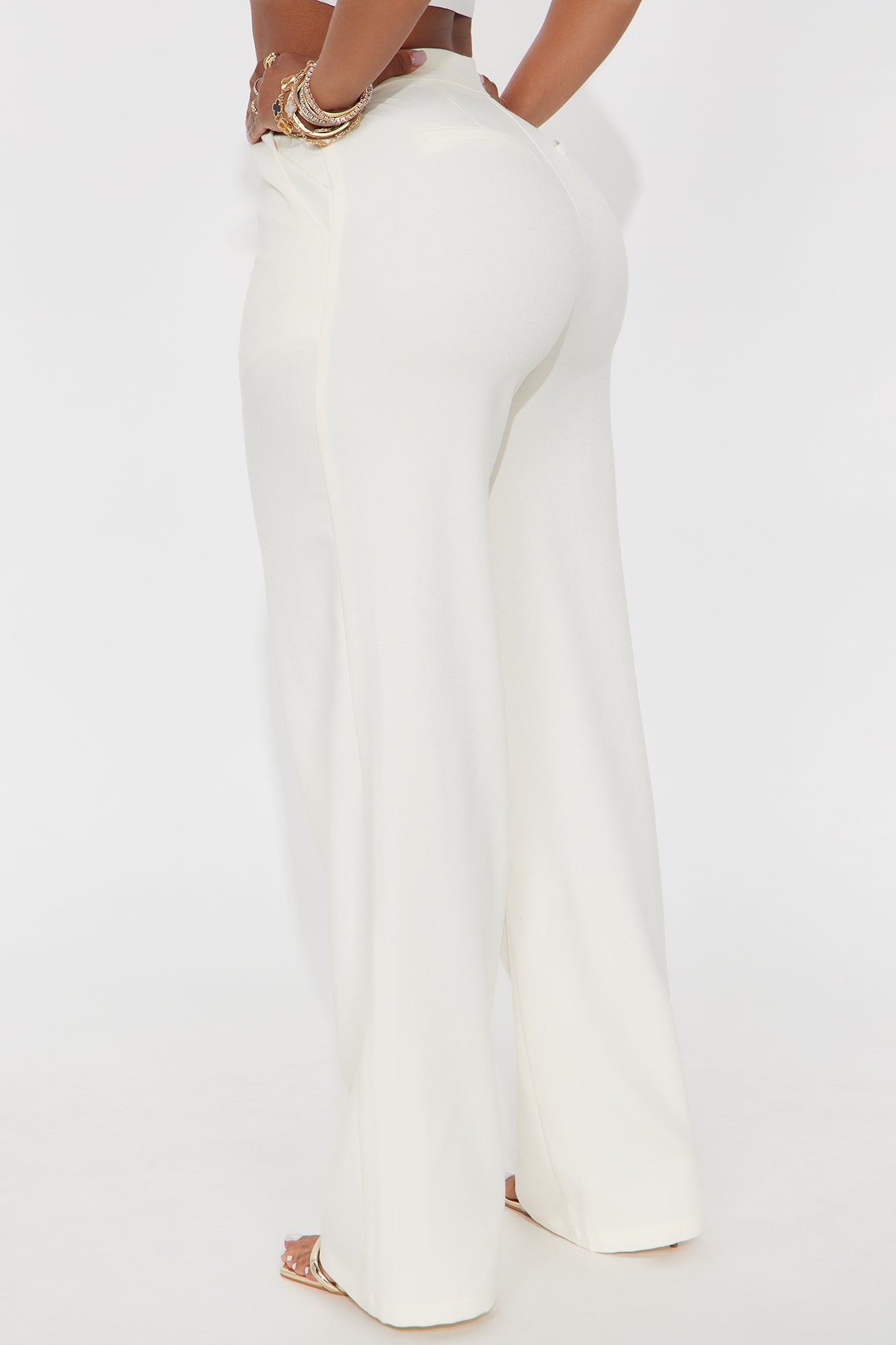 Alexandra High Rise Structured Twill Trouser - Ivory