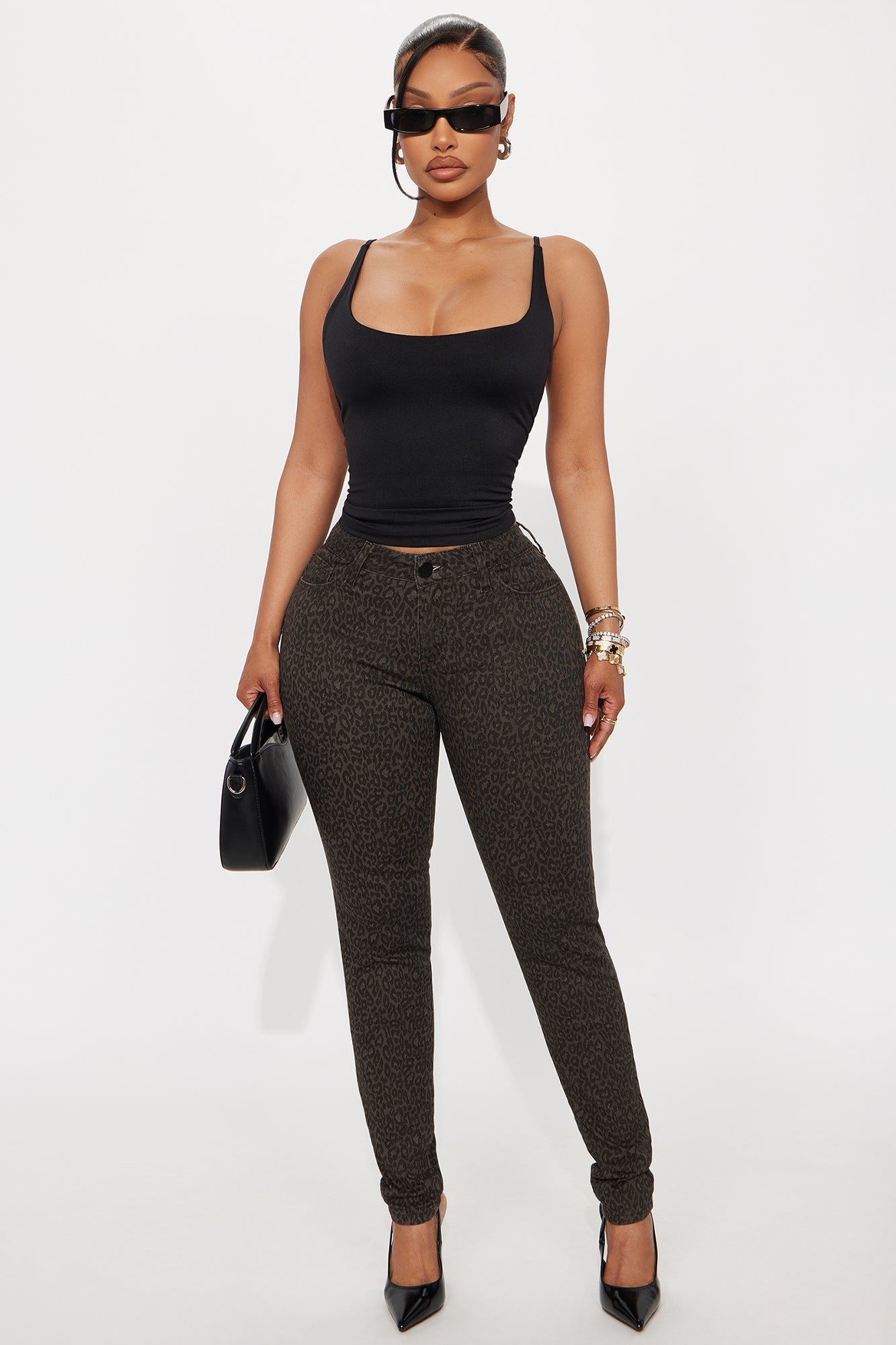 Smooth Double Lined Scoop Neck Cami Top - Black