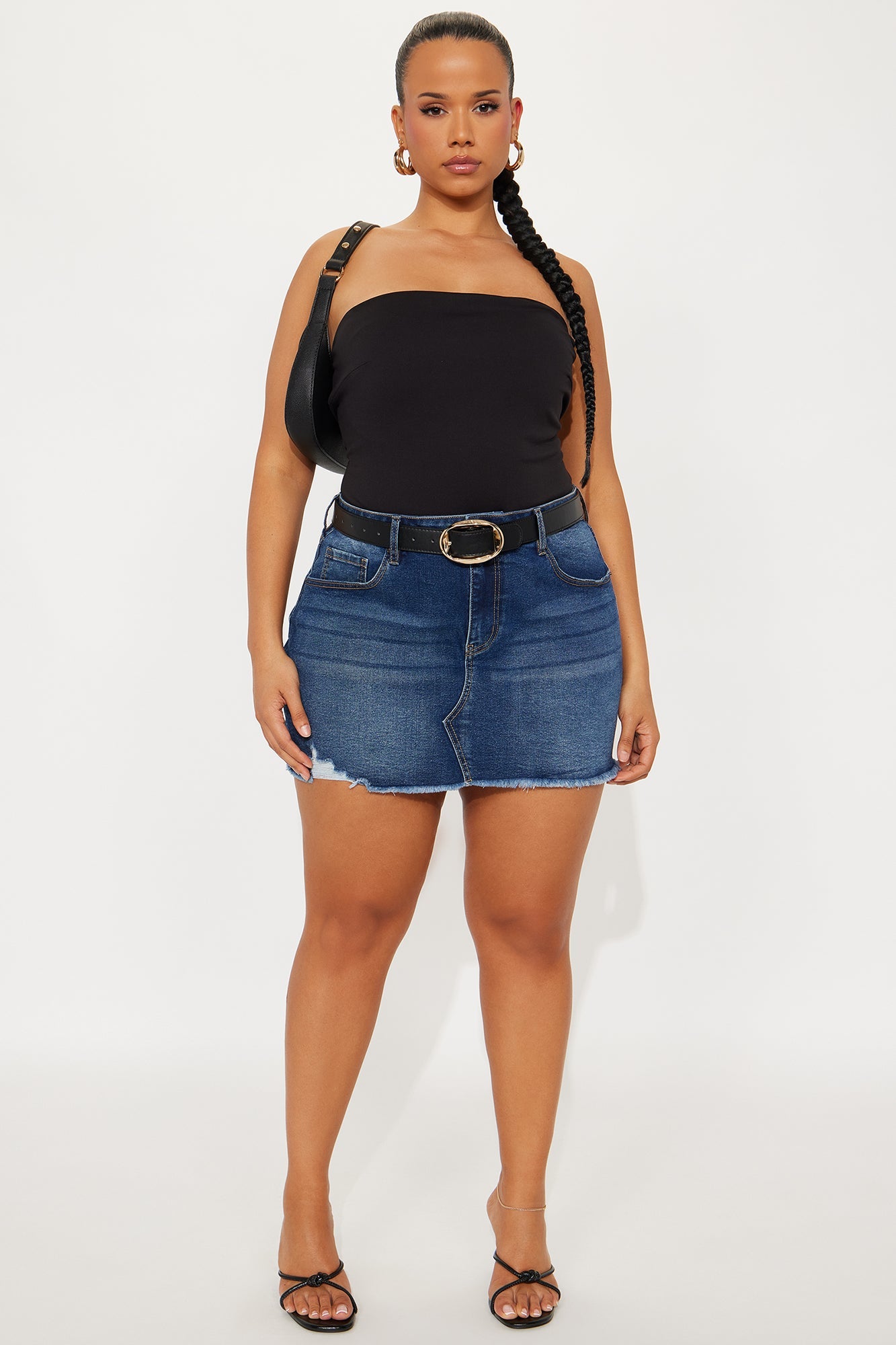 Raven Denim Mini Skirt - Dark Wash