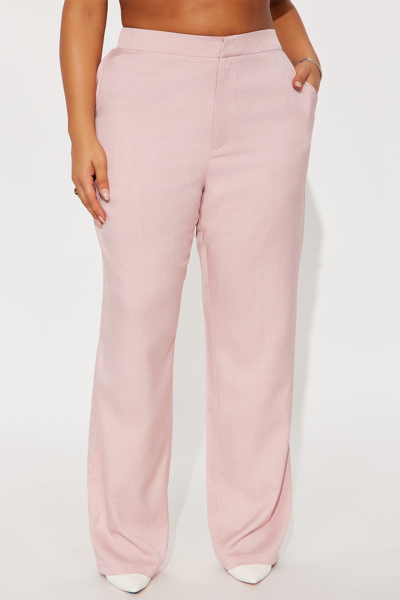 Jayla Twill Wide Leg Trouser Pant - Mauve
