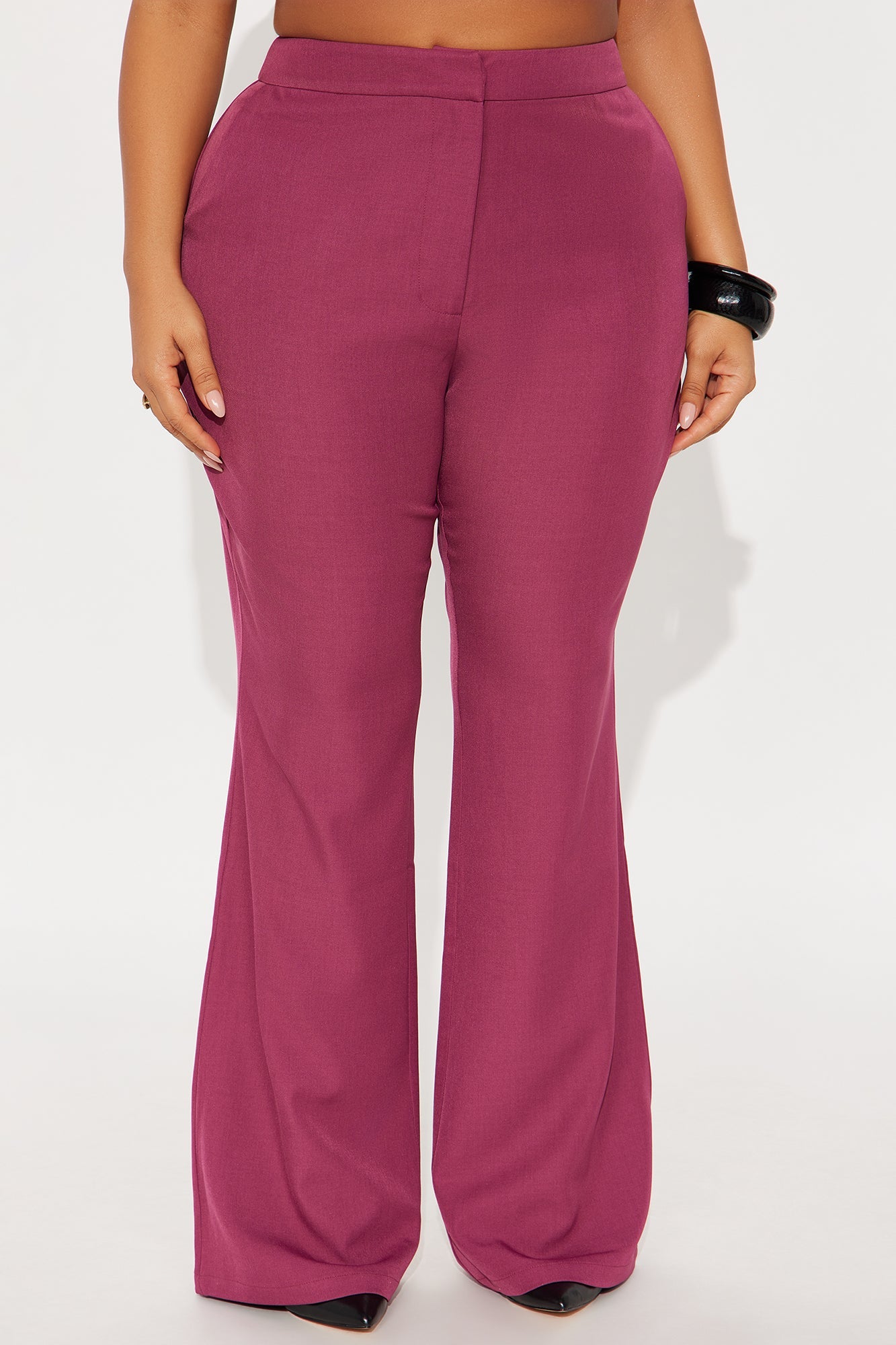 Breaking Even Flare Trouser - Raspberry