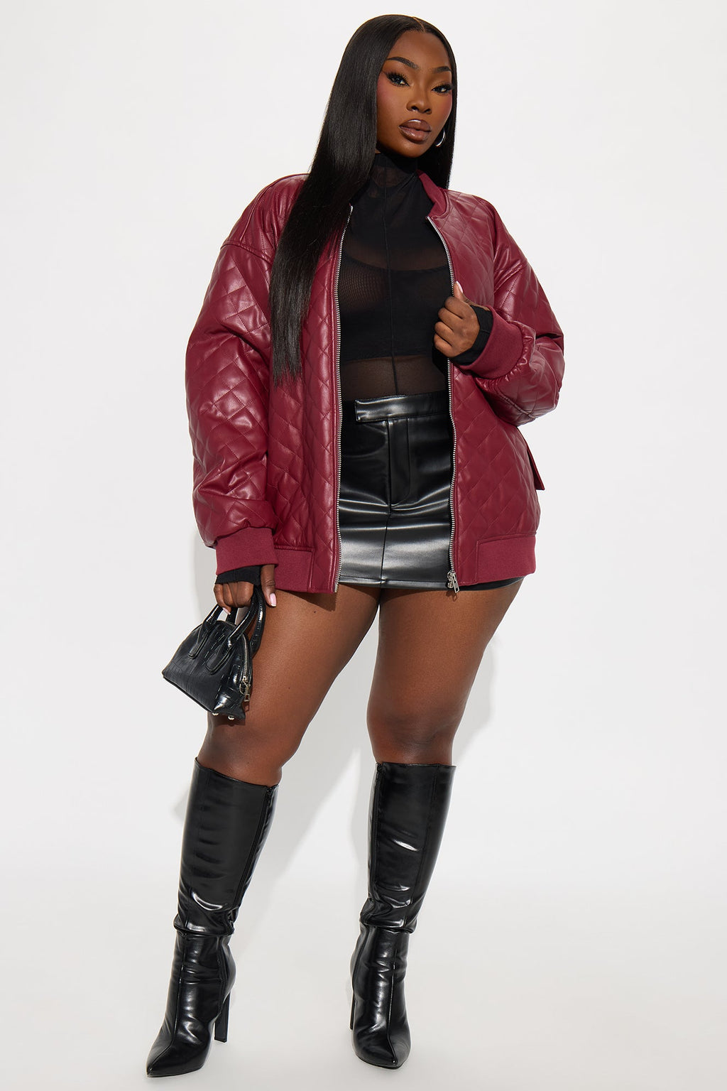 Nyx Faux Leather Micro Mini Skort - Black