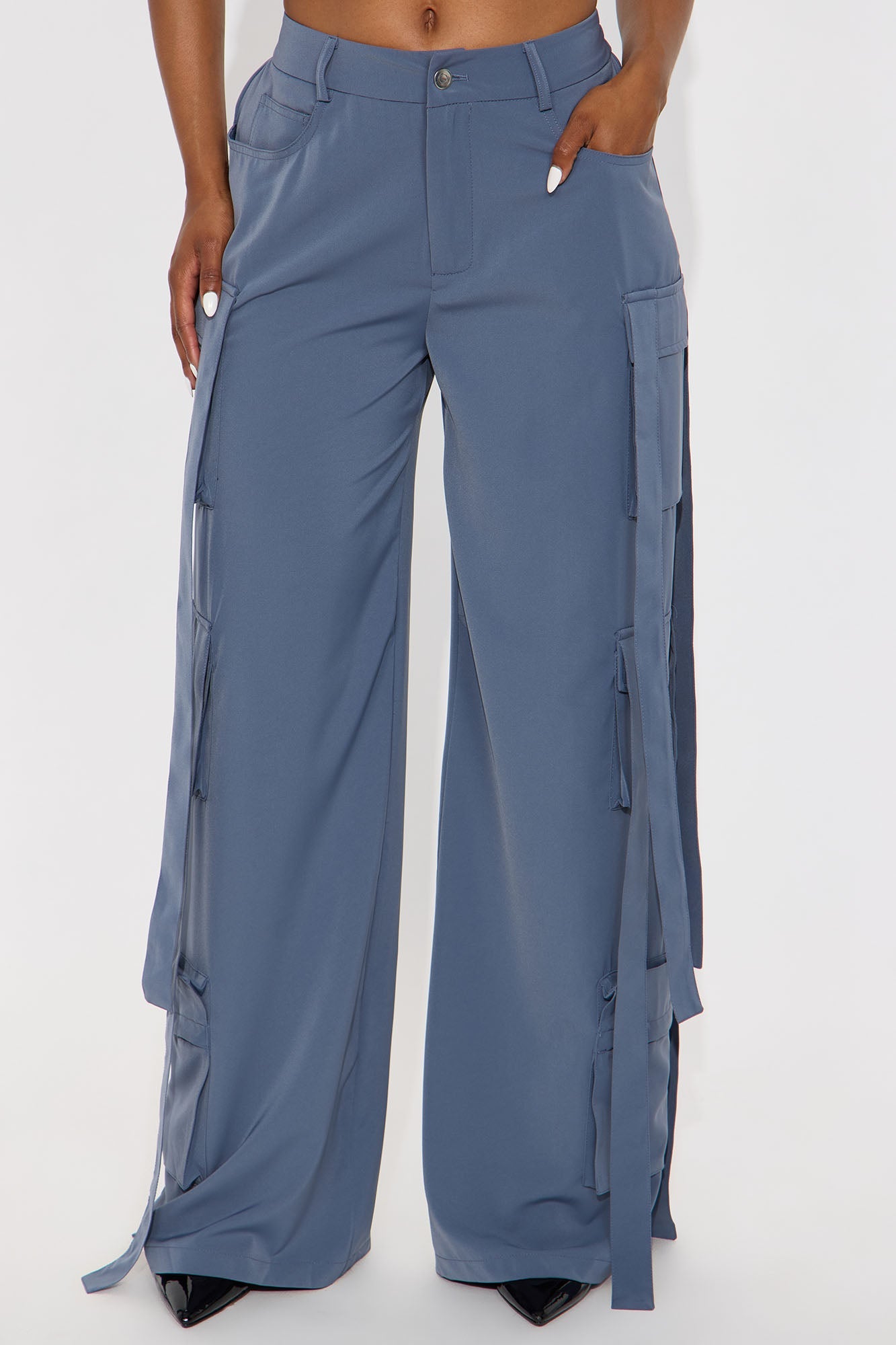 Archive Me Cargo Wide Leg Pant - Slate Blue