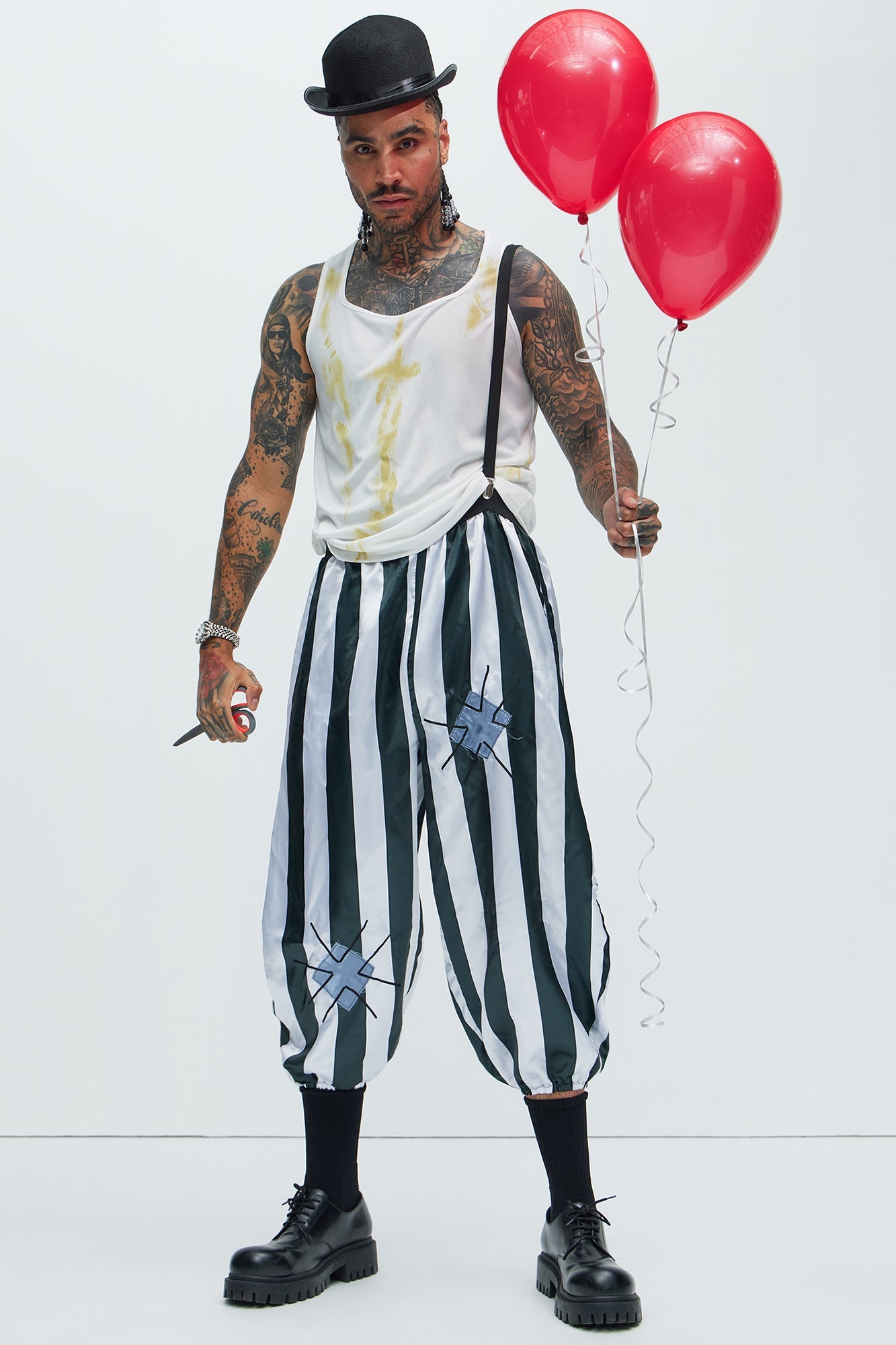 Killer Clown Costume - Black/White