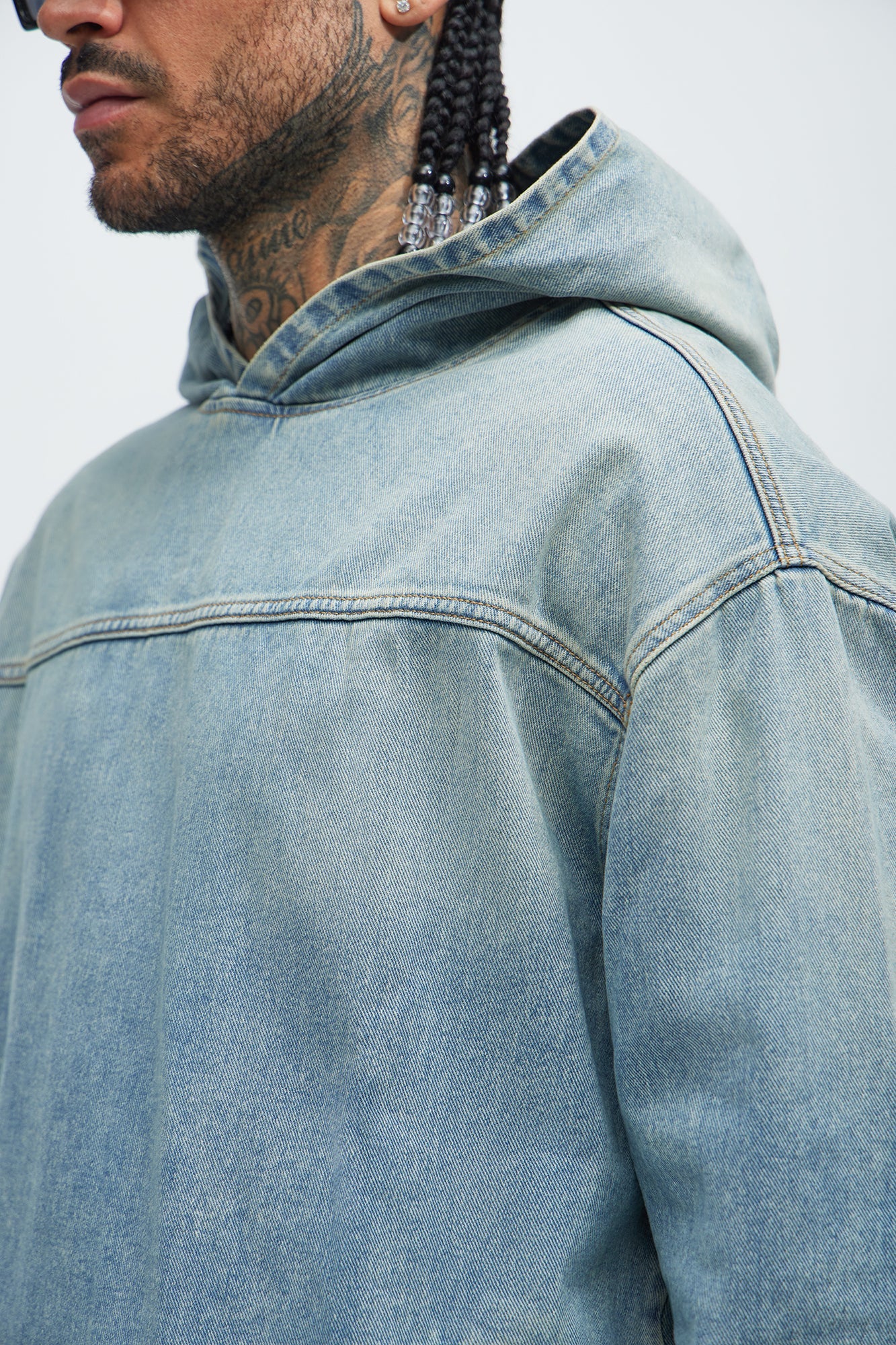 Manatee Denim Pullover Jacket - Light Blue Wash