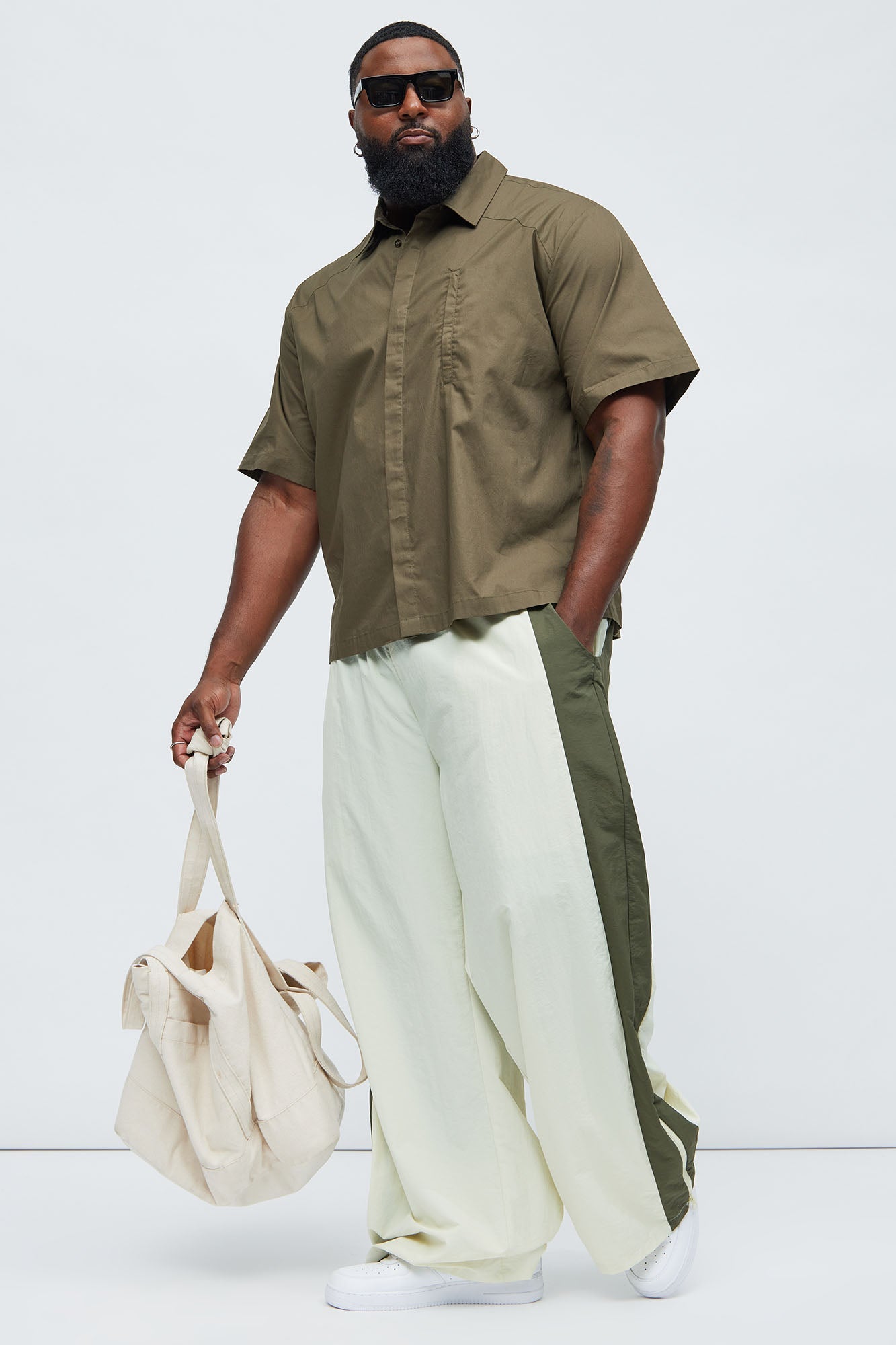 Side With Me Zipper Nylon Pants - White/combo