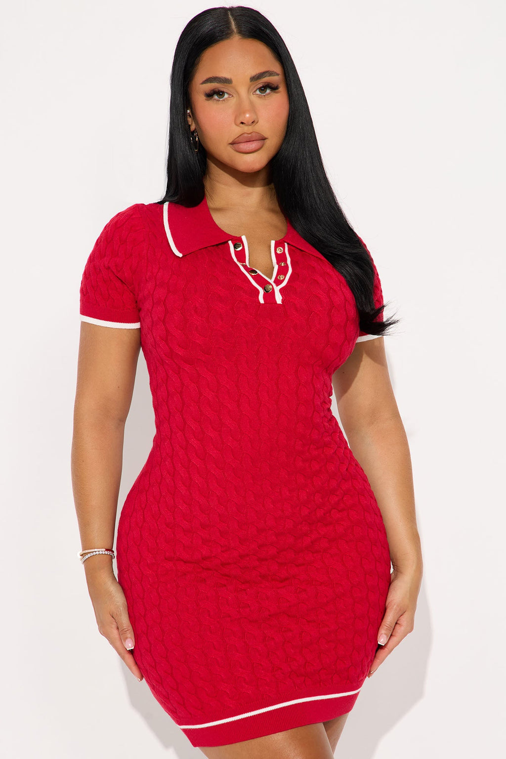 Alaia Sweater Mini Dress - Red
