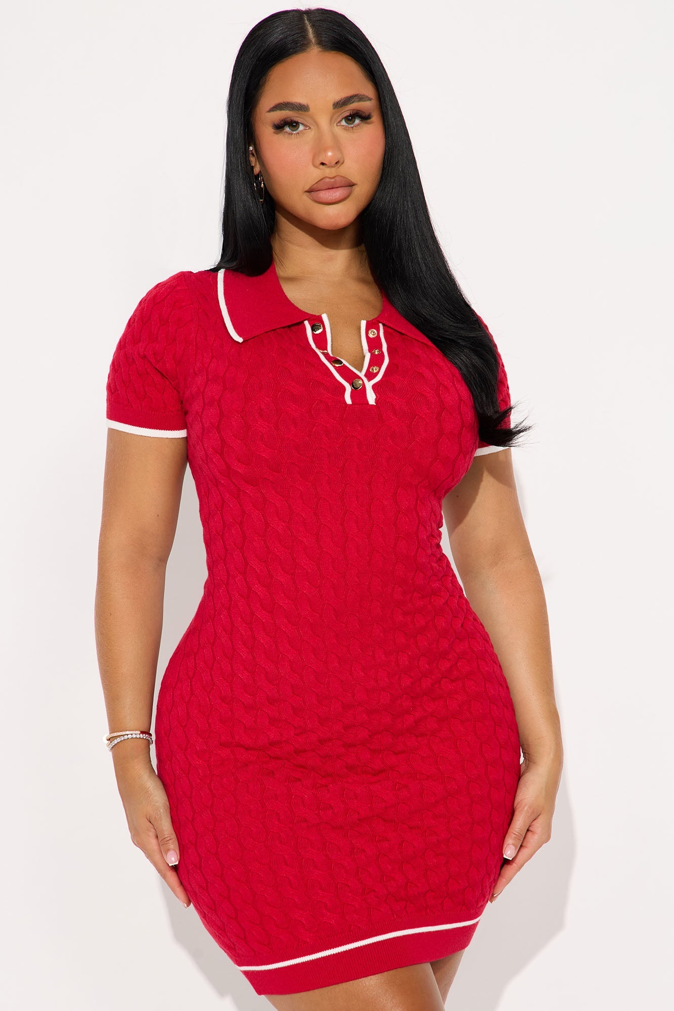 Alaia Sweater Mini Dress - Red