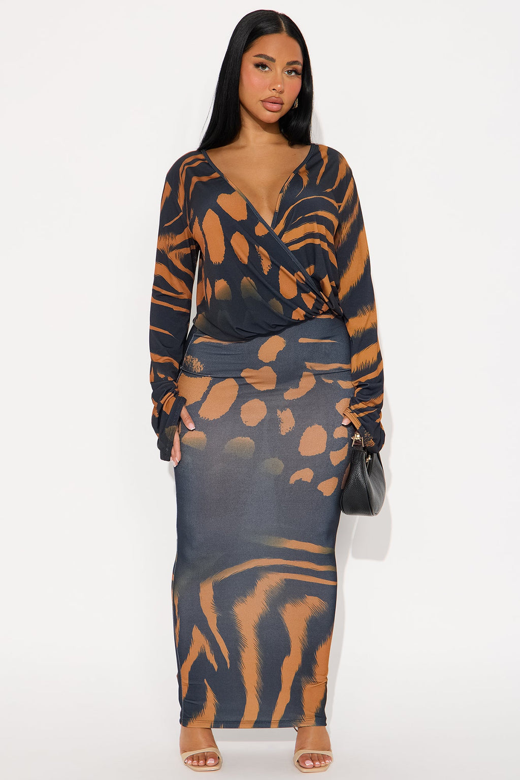 After Hours Backless Maxi Dress - Black/combo