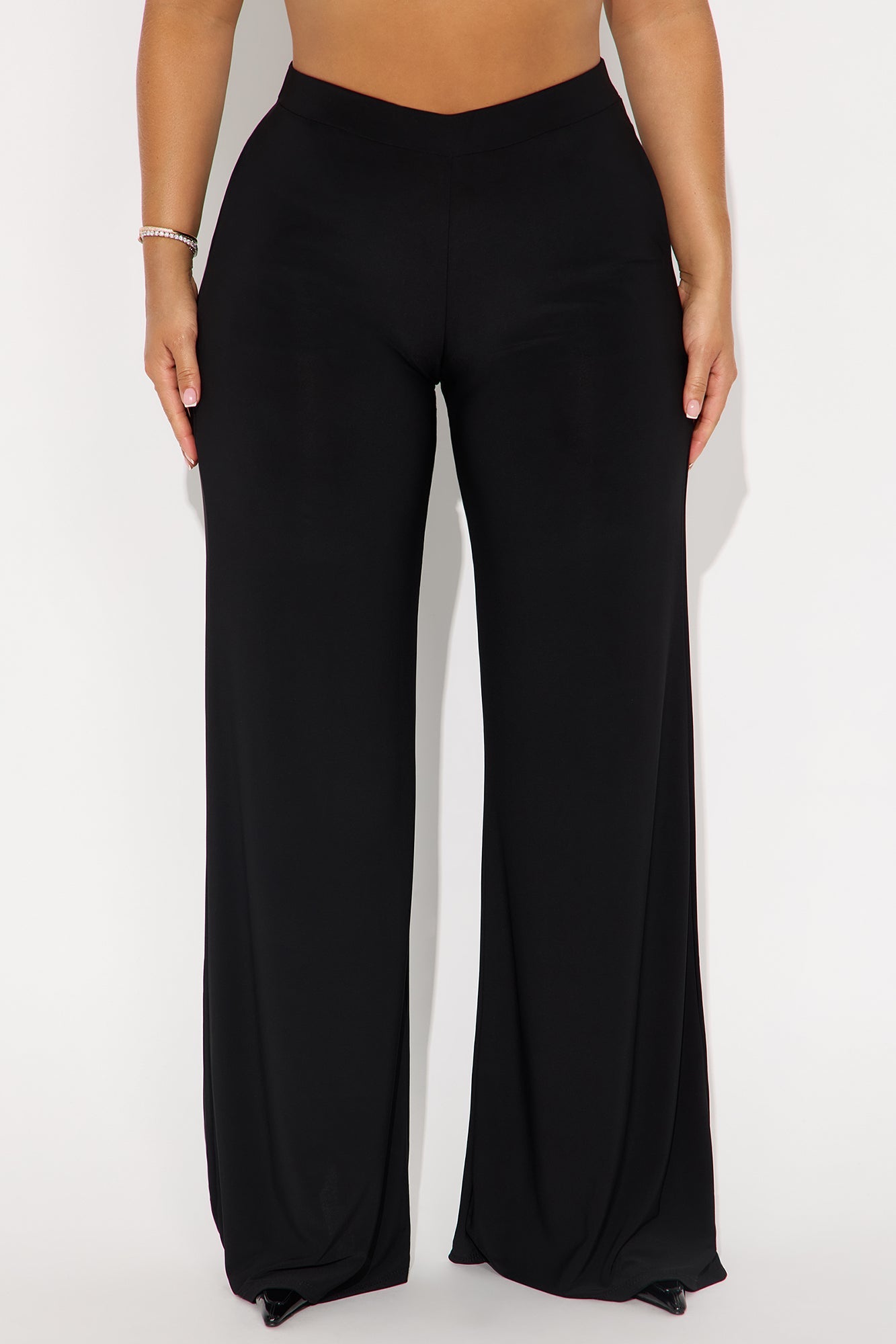 Promise Me Low Rise Wide Leg Travel Pant 33 - Black