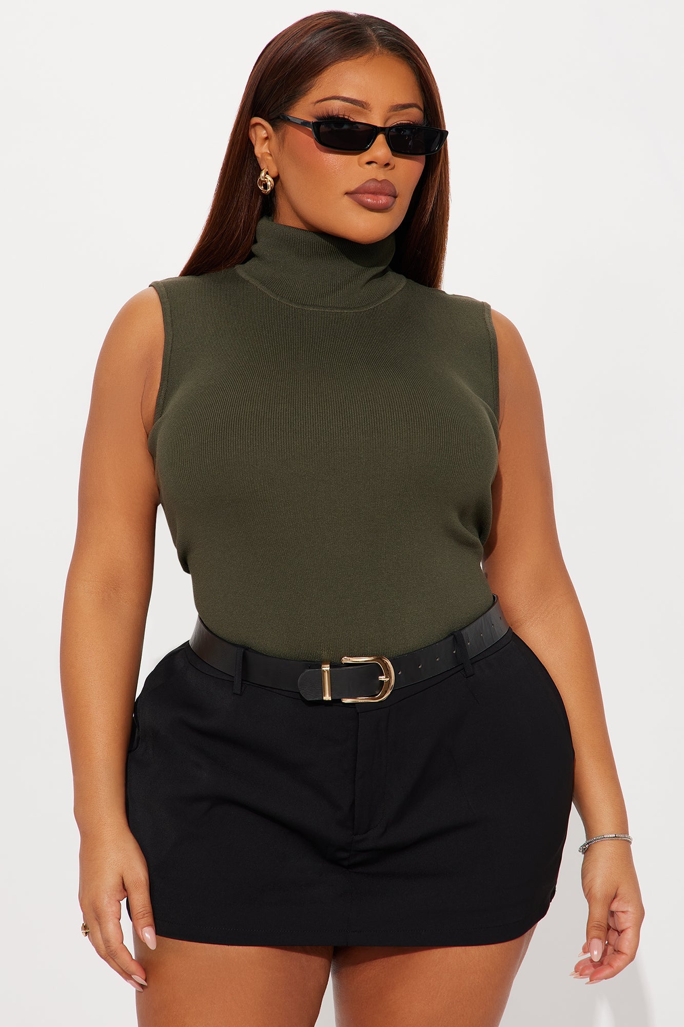 All You Turtle Neck Sweater Top - Olive