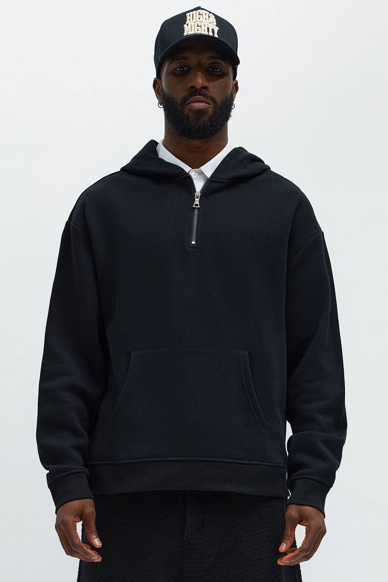 Tyson Quarter Zip Hoodie - Black