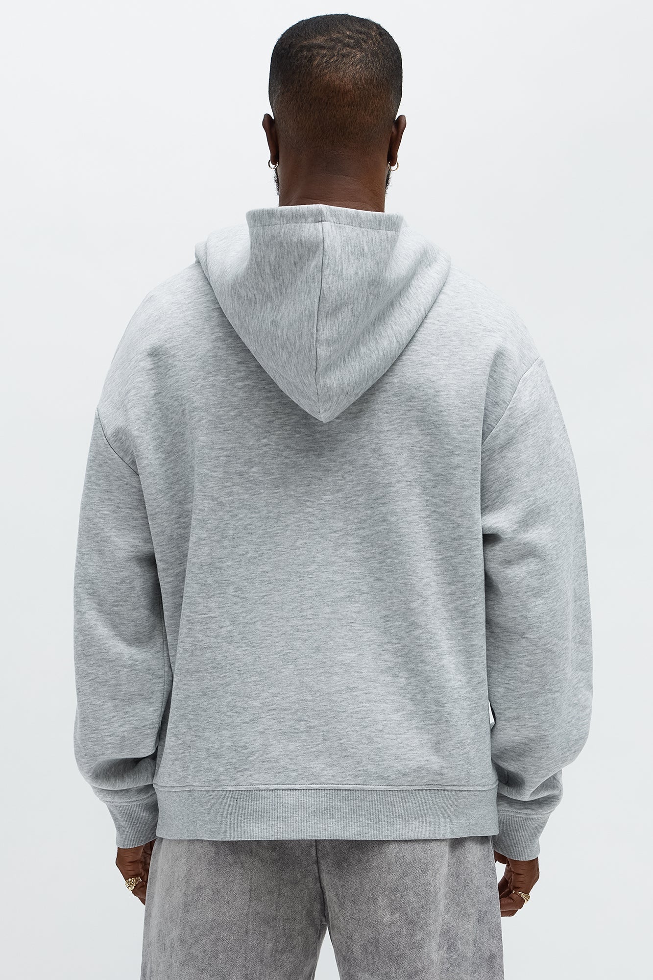 Tyson Quarter Zip Hoodie - Heather Grey