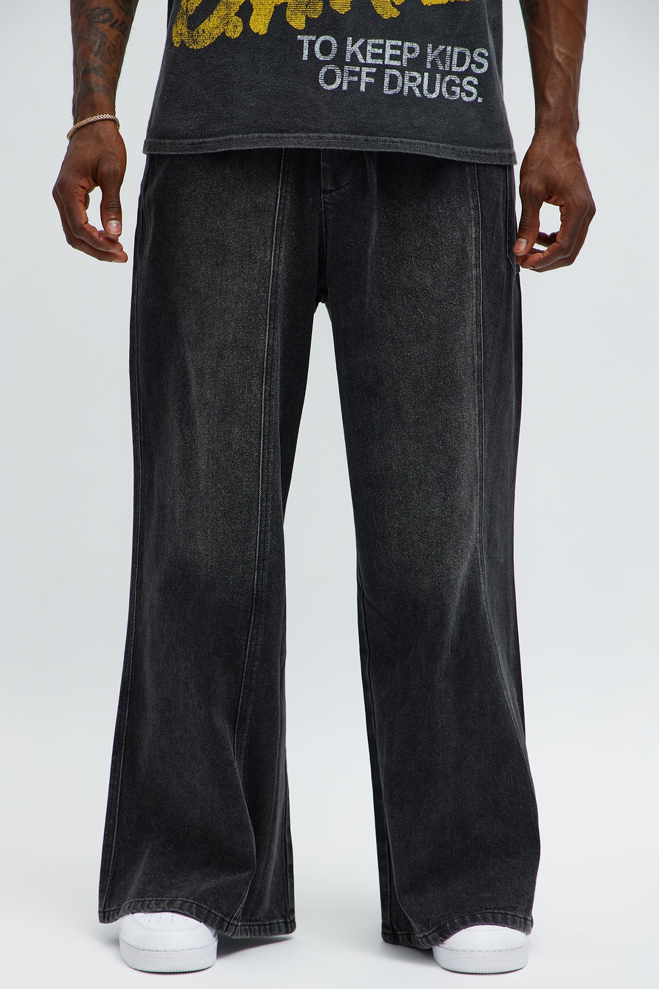 Baggy Crossover Come Again Jeans - Black Wash