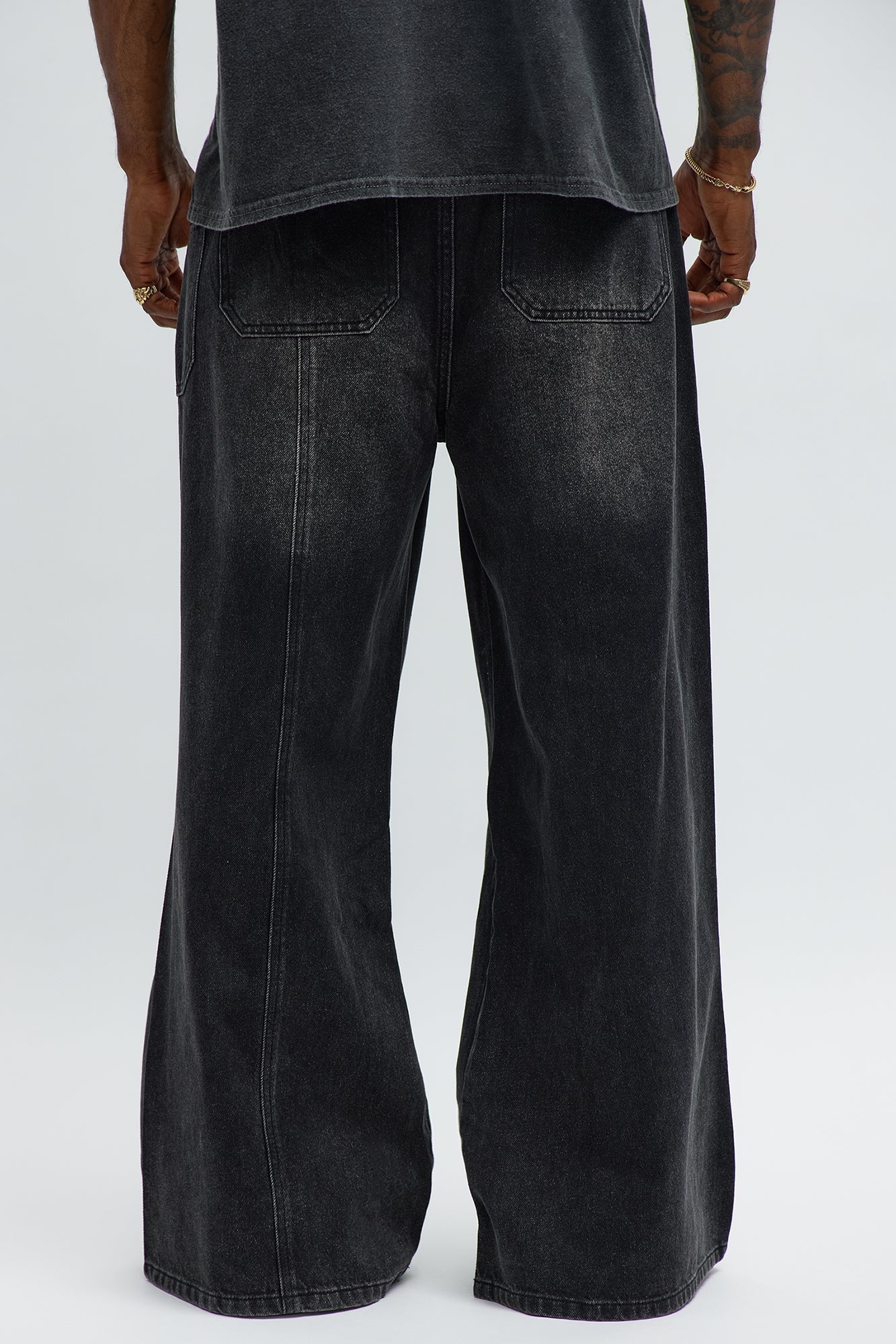 Baggy Crossover Come Again Jeans - Black Wash