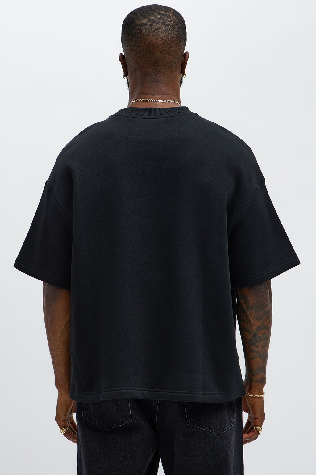 Tyson Oversized Crusader Printed Short Sleeve Tee - Black