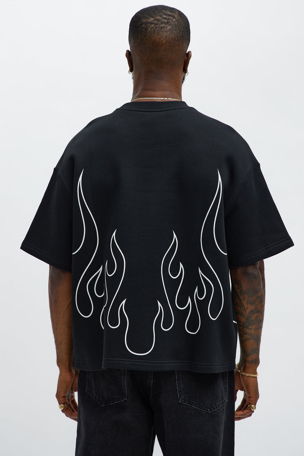 Tyson Oversized Chase Flame Short Sleeve Tee - Black/combo