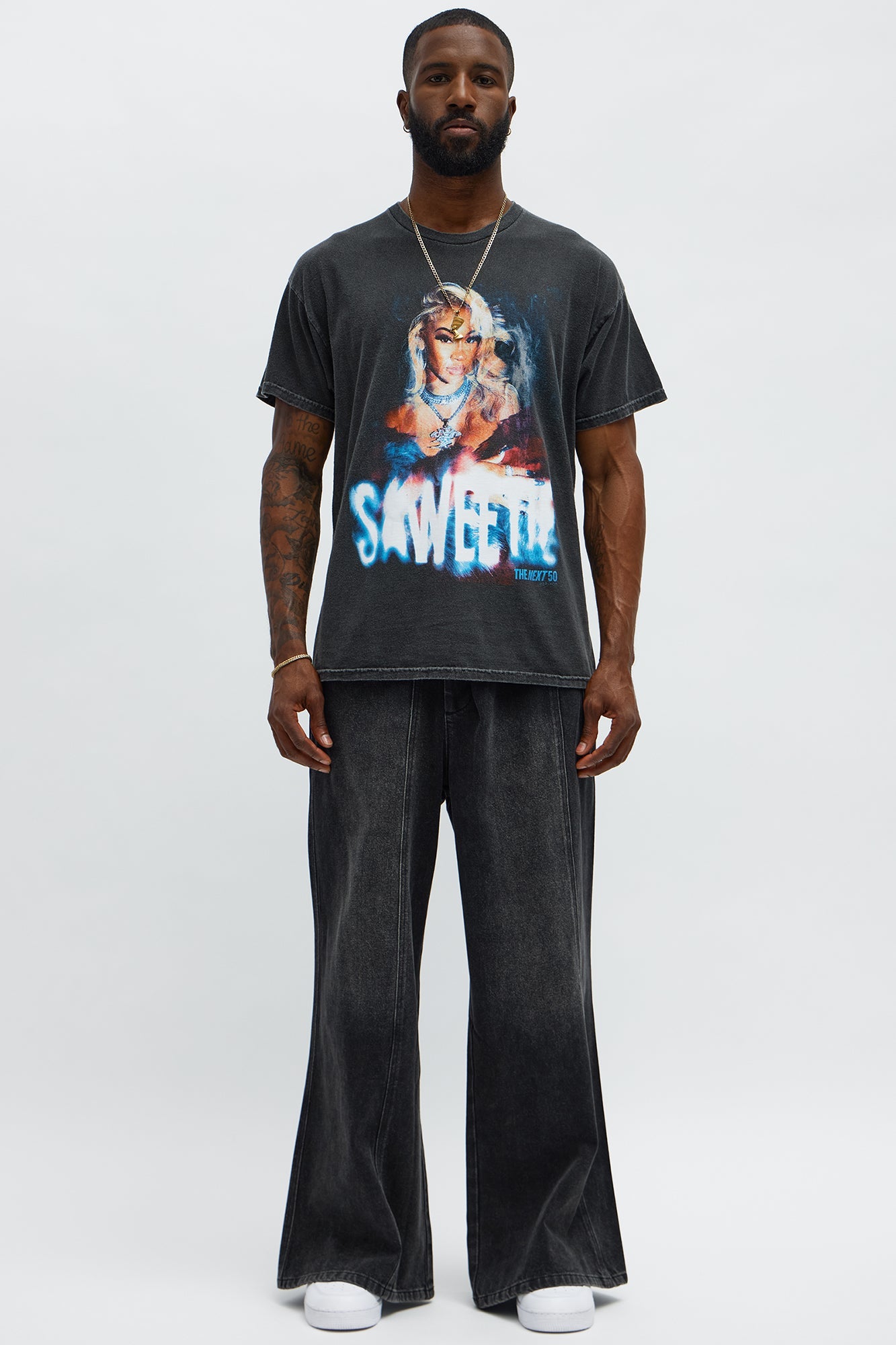 Saweetie Short Sleeve Tee - Black Wash