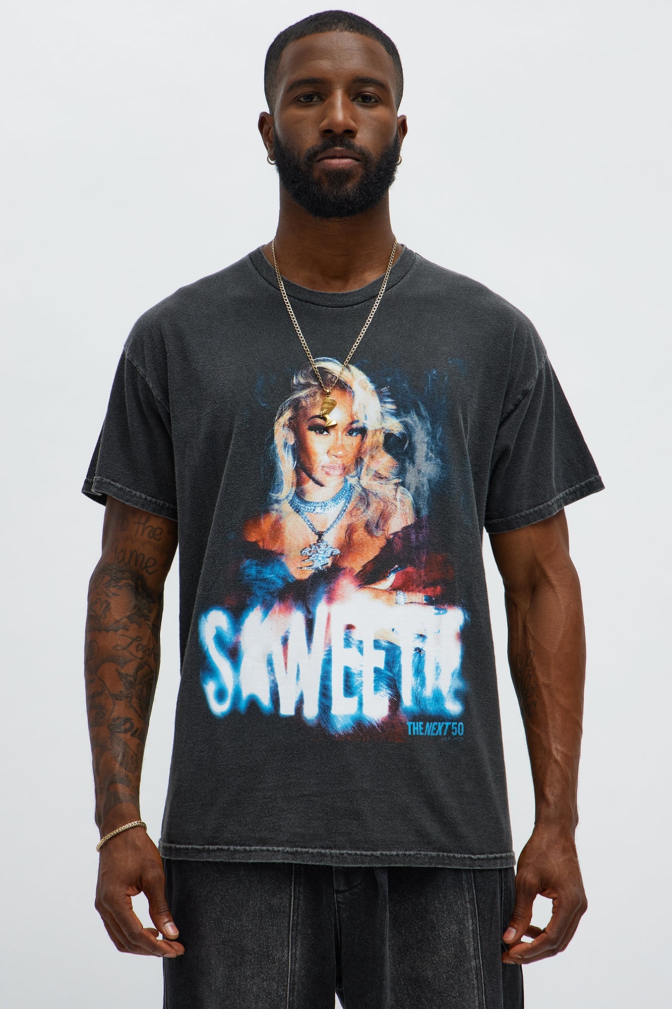 Saweetie Short Sleeve Tee - Black Wash