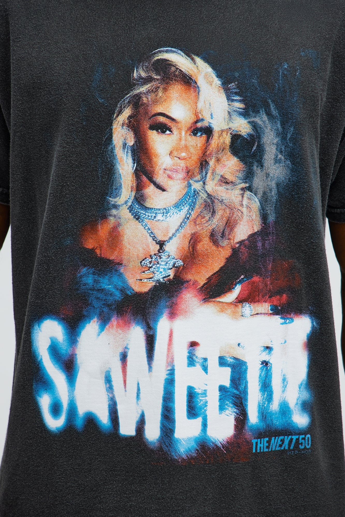 Saweetie Short Sleeve Tee - Black Wash