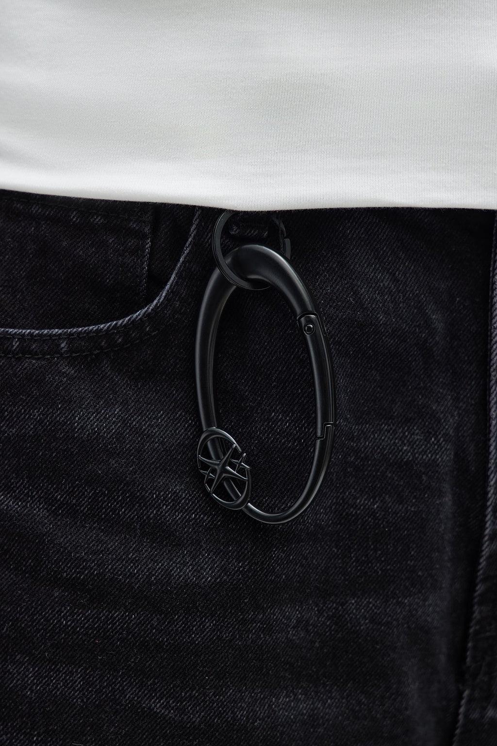 Galaxy Carabiner Jean Clip Keyring - Matte Black