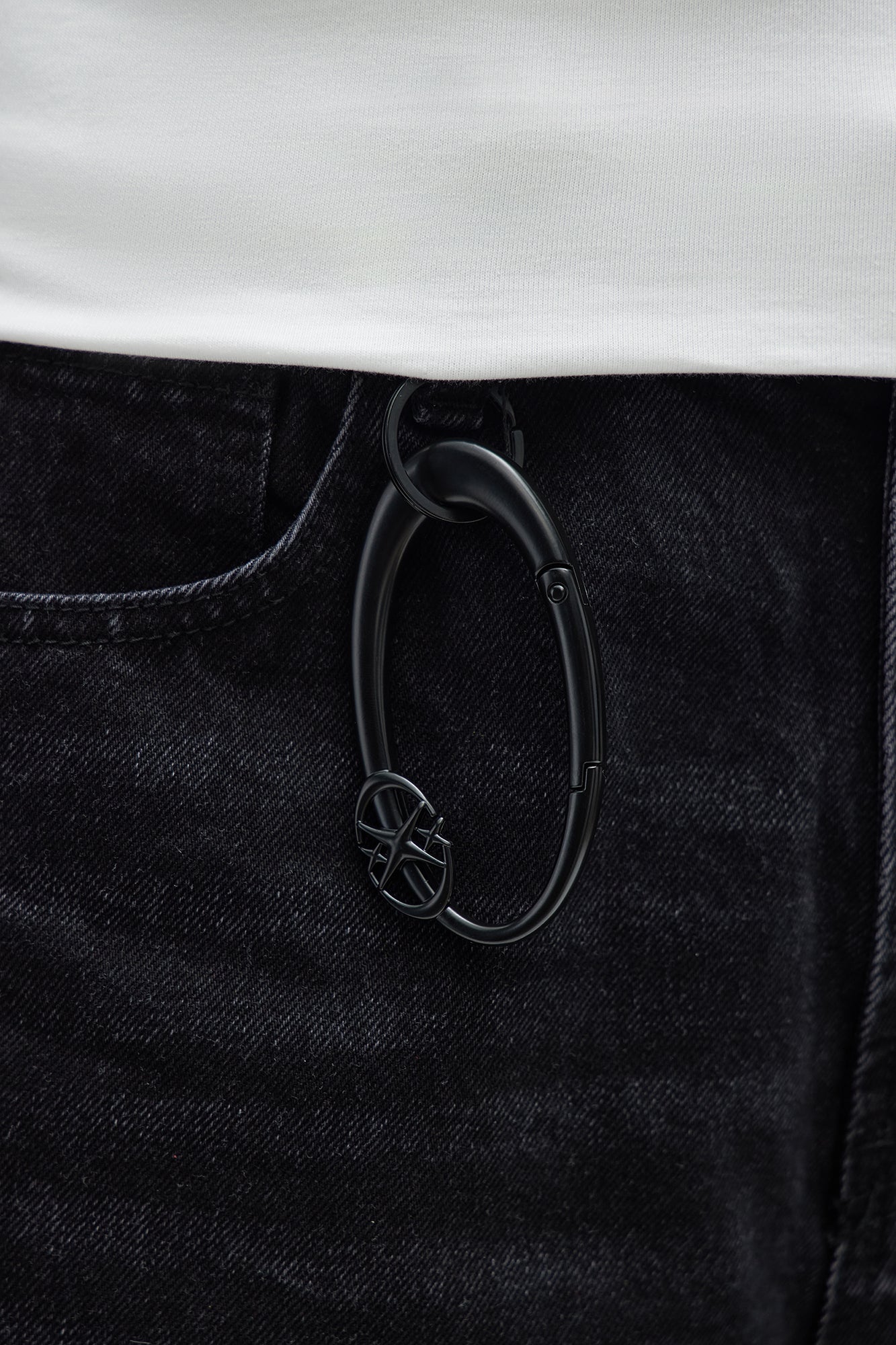 Galaxy Carabiner Jean Clip Keyring - Matte Black