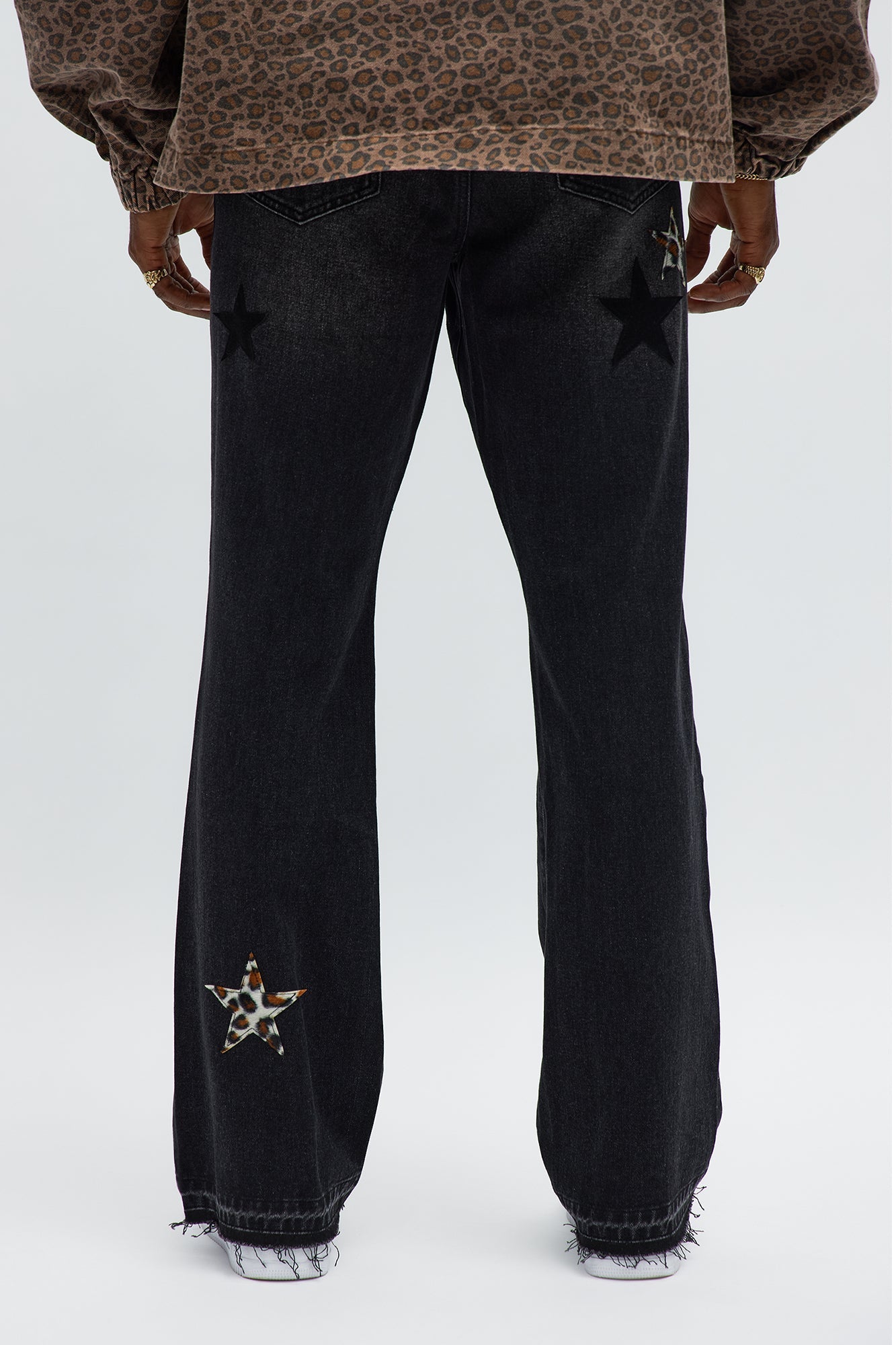 Stacked Slim Flare I'm More Than Stars Jeans - Black Wash
