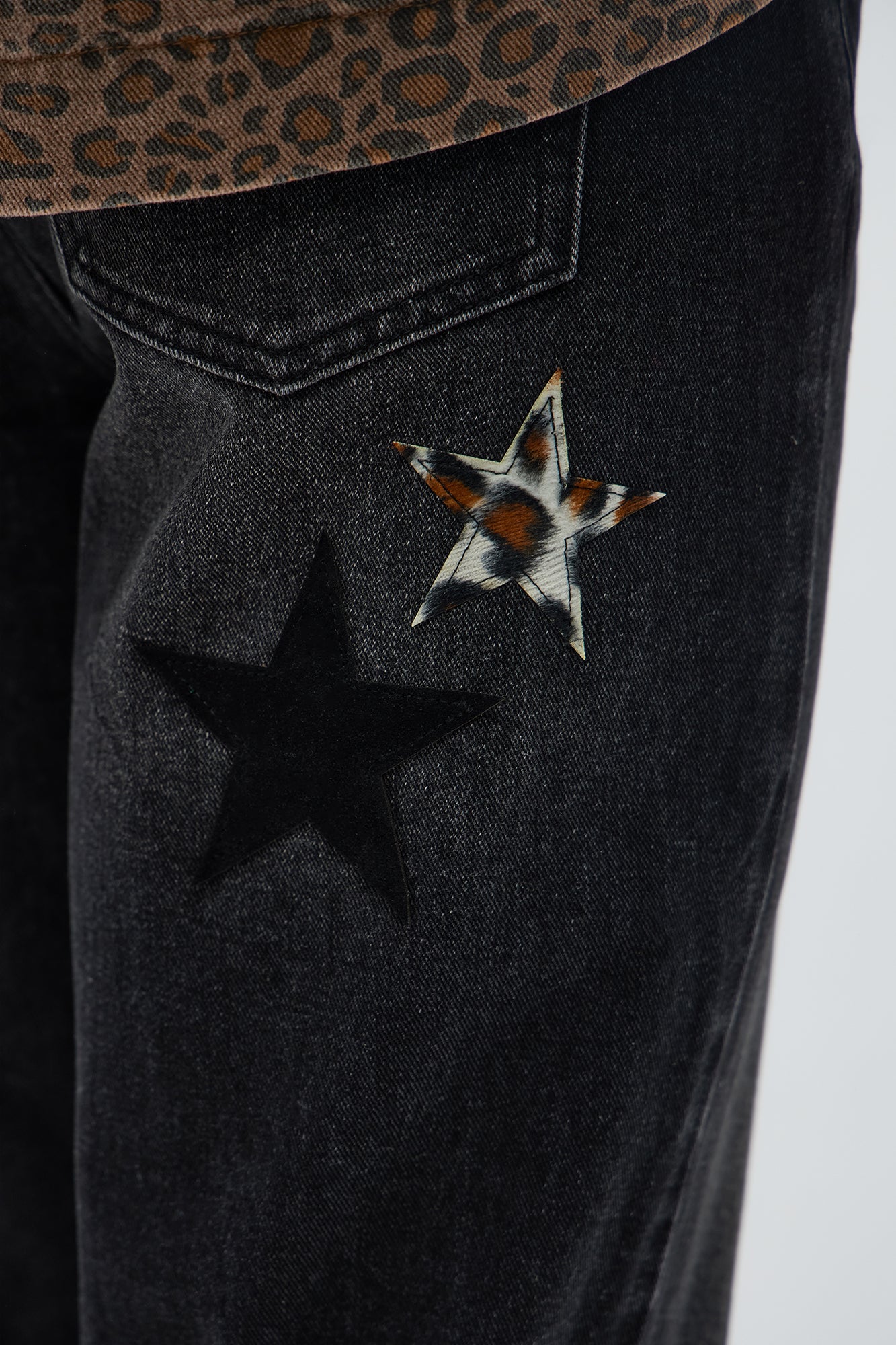 Stacked Slim Flare I'm More Than Stars Jeans - Black Wash