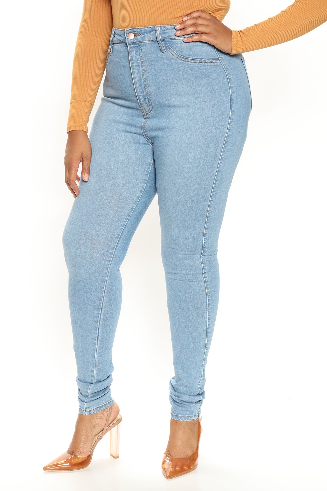 Tall Classic High Waist Skinny Jeans - Light Blue Wash