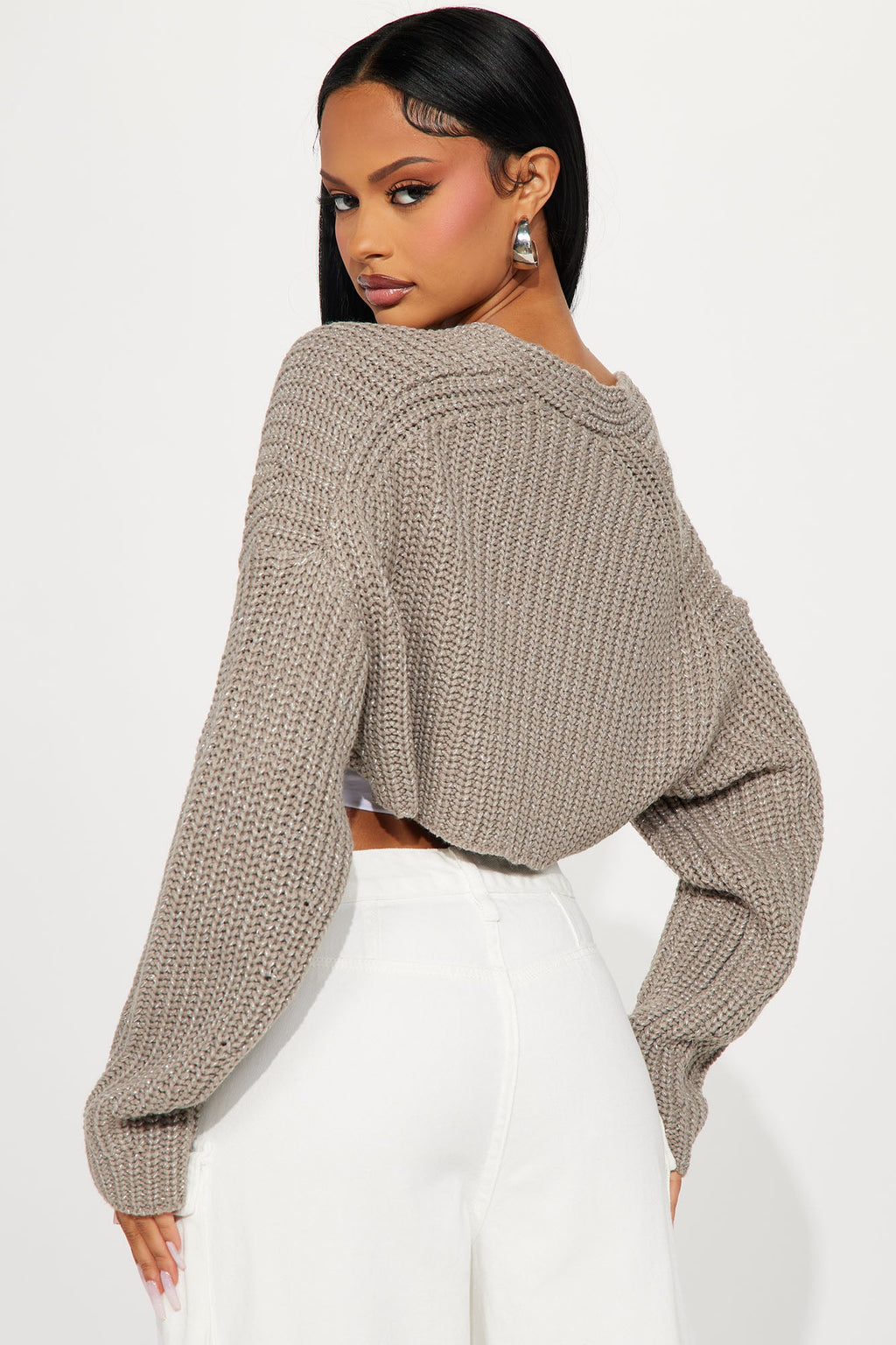 Cool Girl Mood Bolero Sweater - Taupe