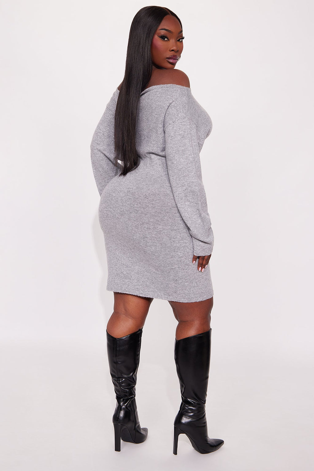 Addison Long Sleeve Sweater Mini Dress - Grey