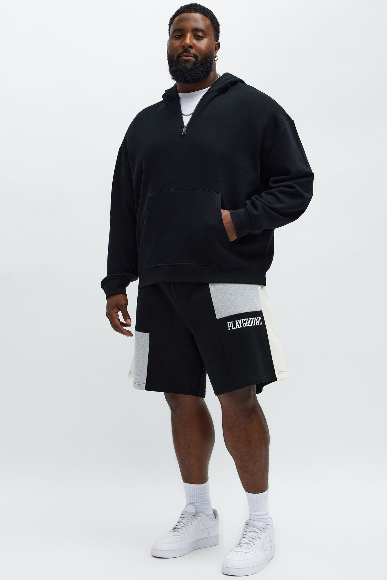 Tyson Quarter Zip Hoodie - Black