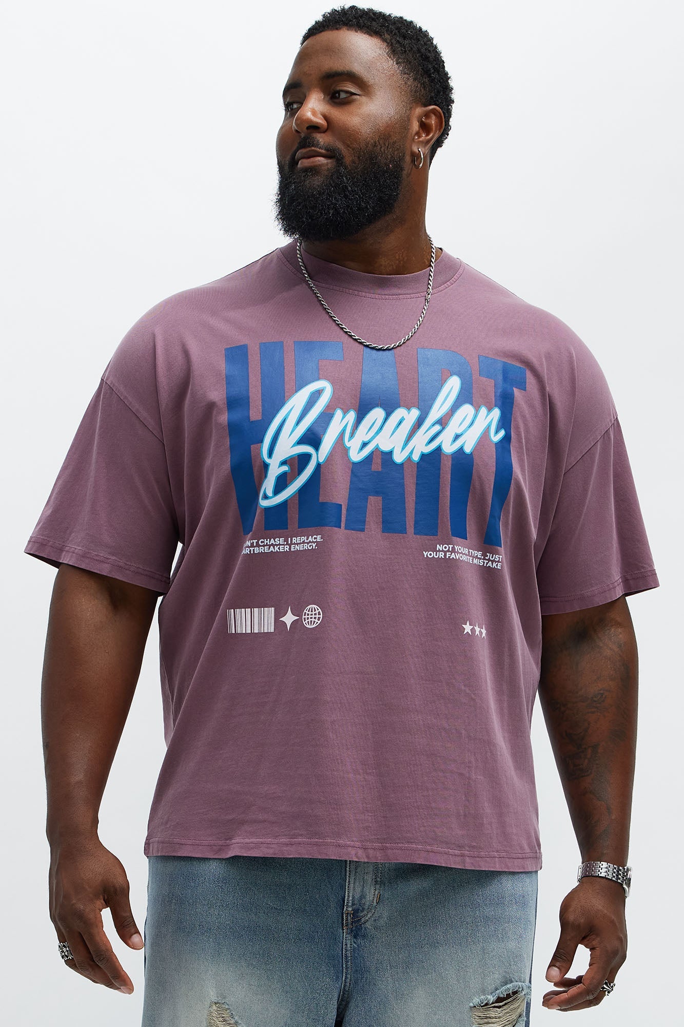 Heartbreaker University Oversized Short Sleeve Tee - Purple