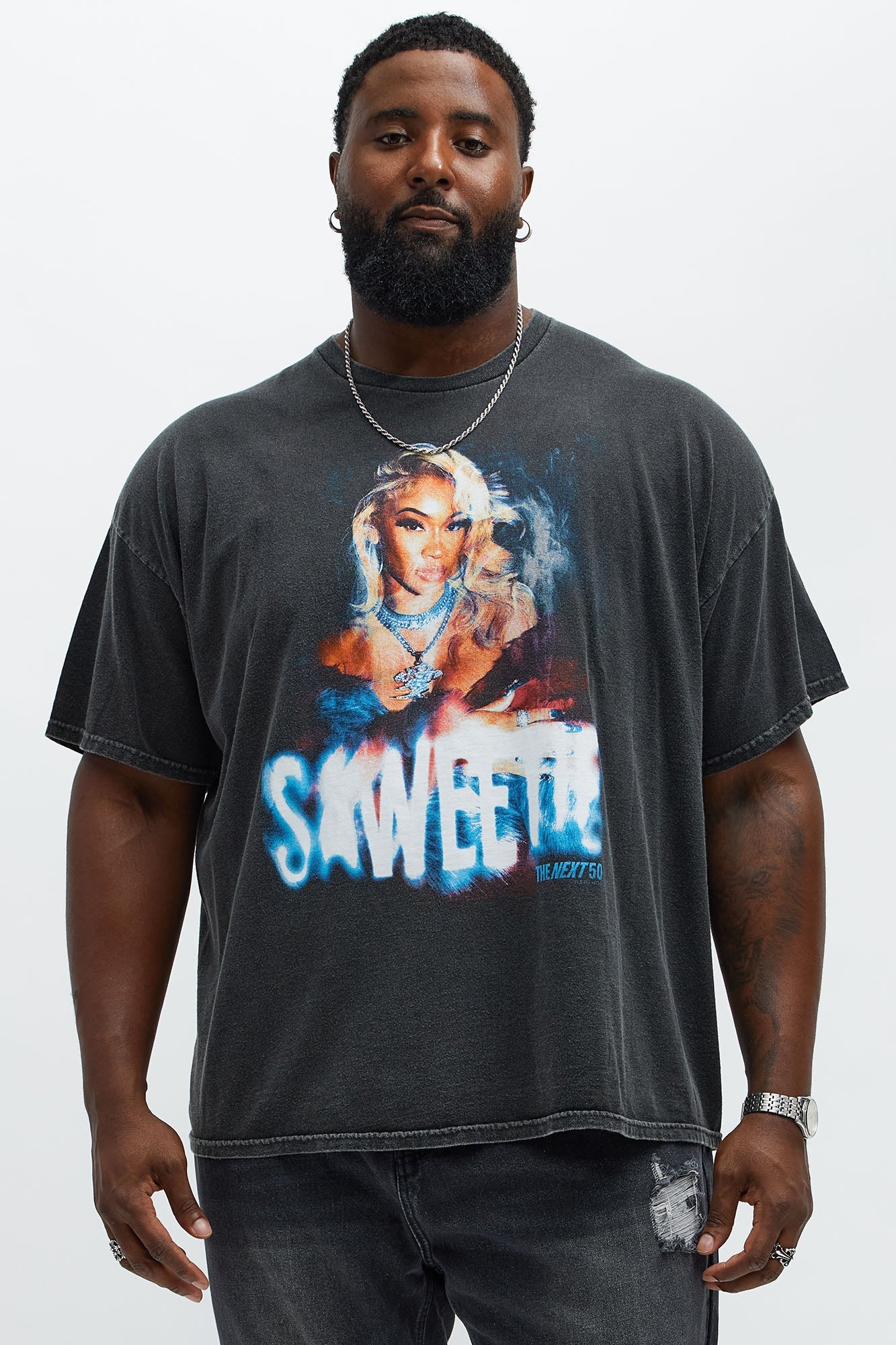 Saweetie Short Sleeve Tee - Black Wash