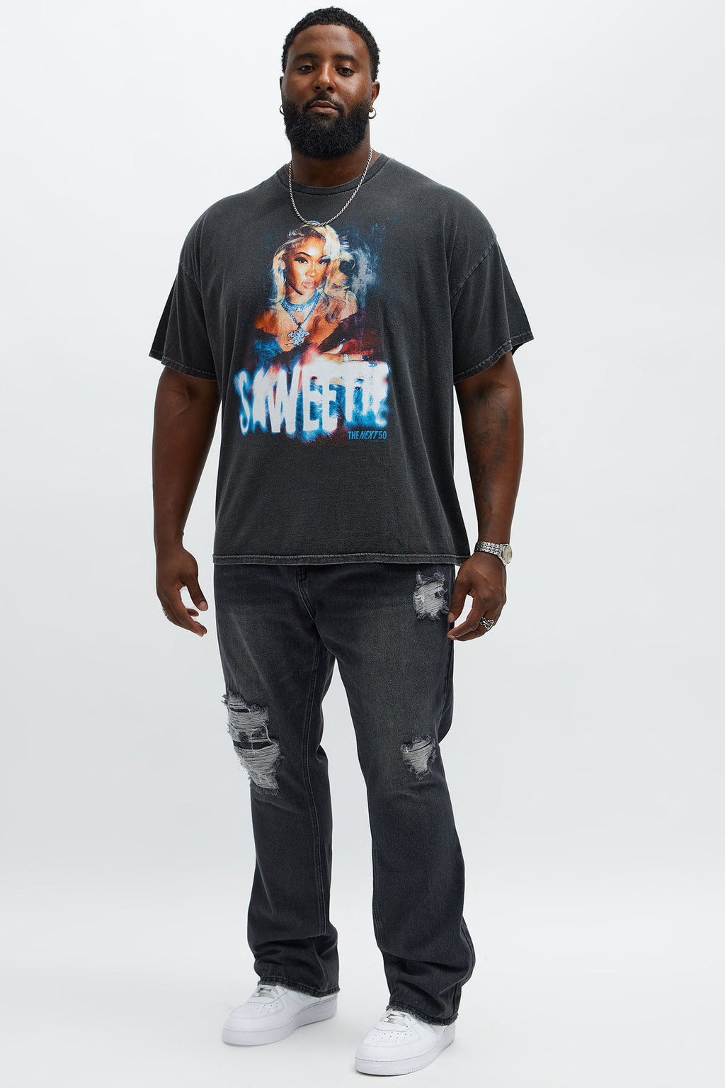Saweetie Short Sleeve Tee - Black Wash